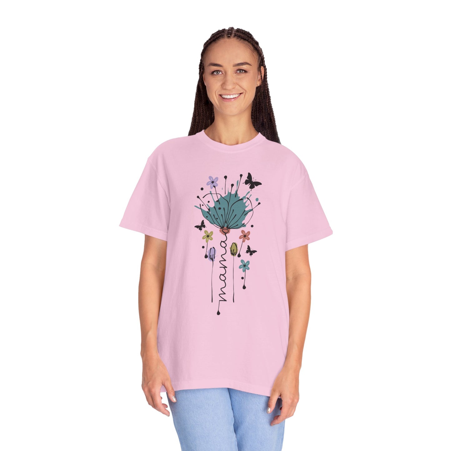 Mama Floral Unisex Garment-Dyed T-shirt