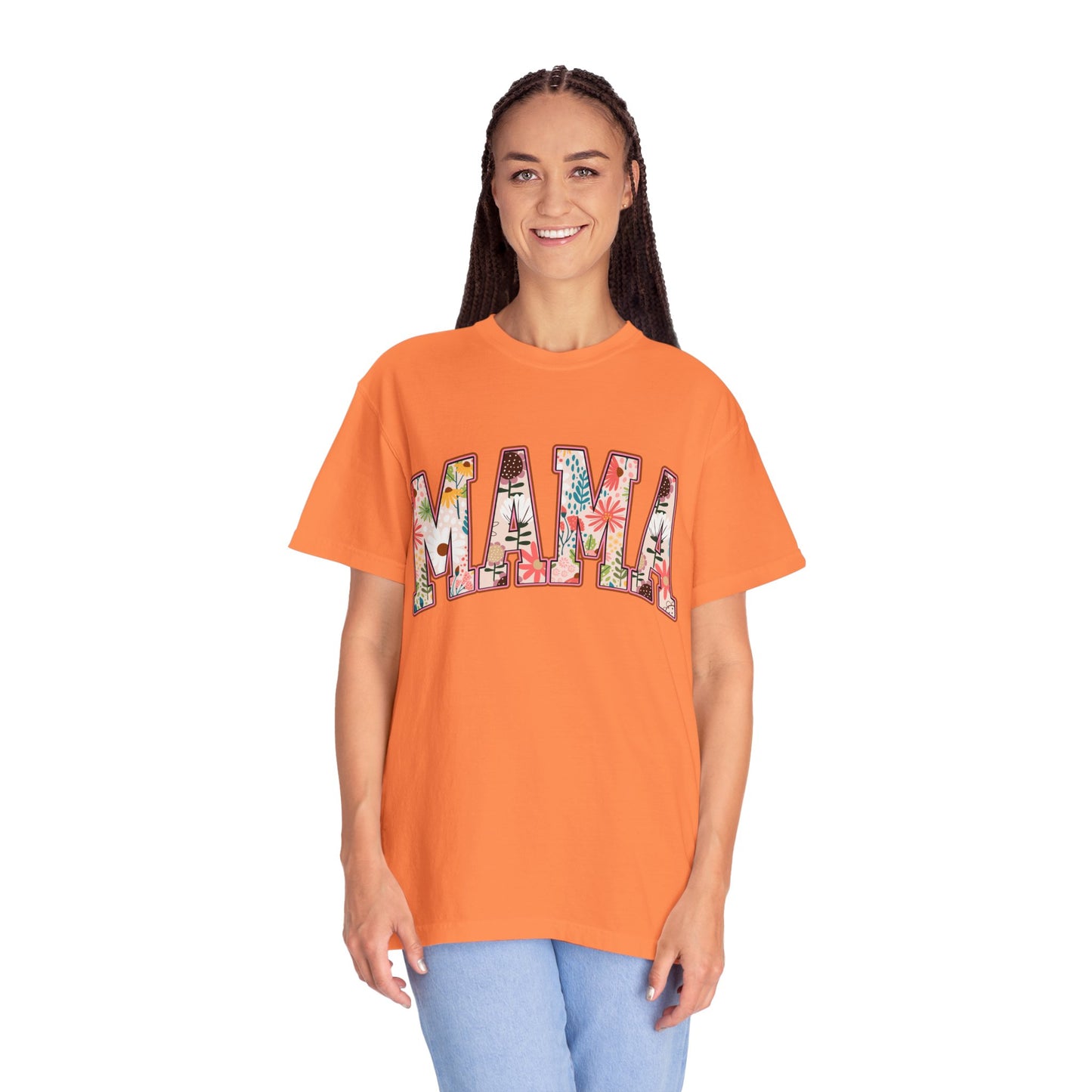 Mama Floral Unisex Garment-Dyed T-shirt