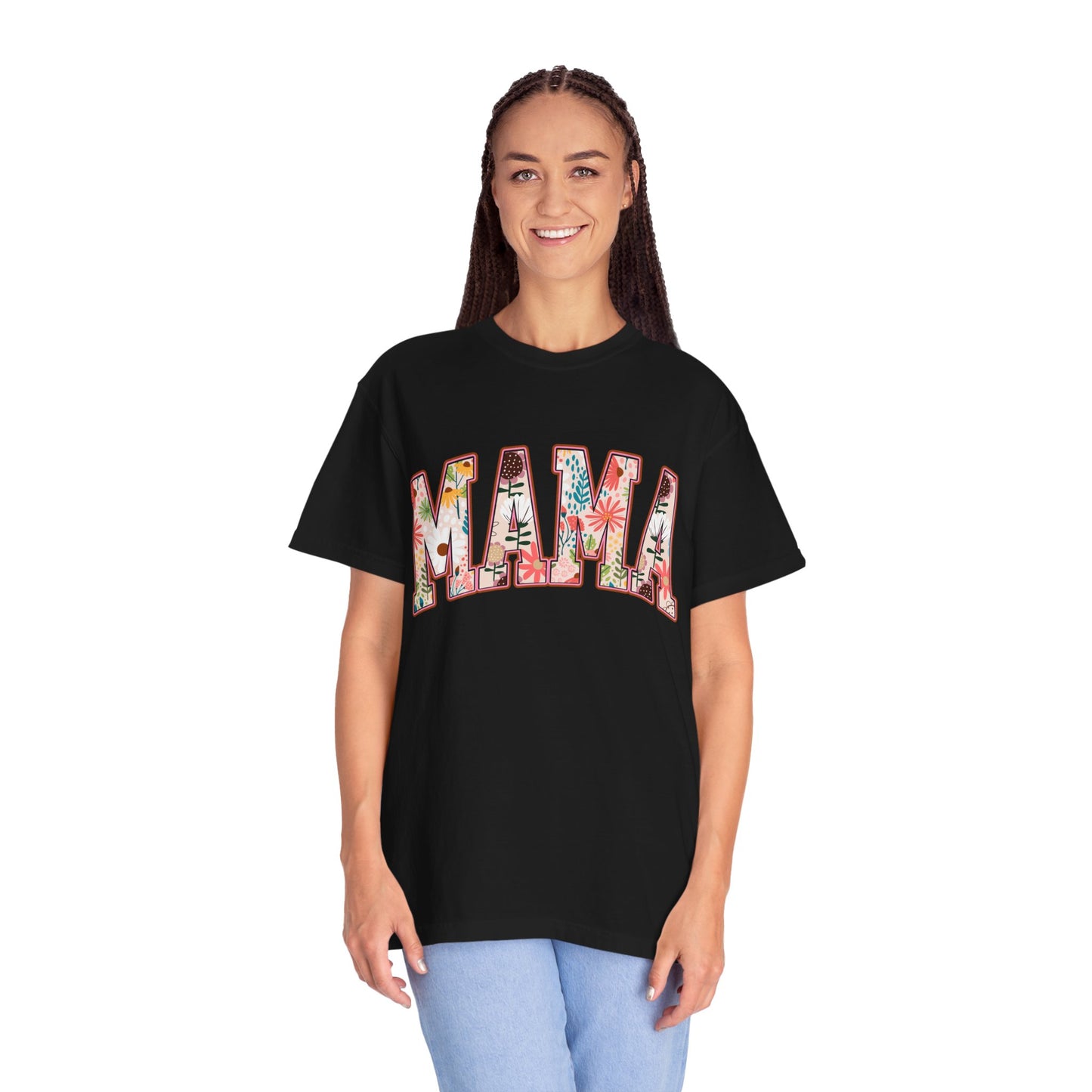 Mama Floral Unisex Garment-Dyed T-shirt