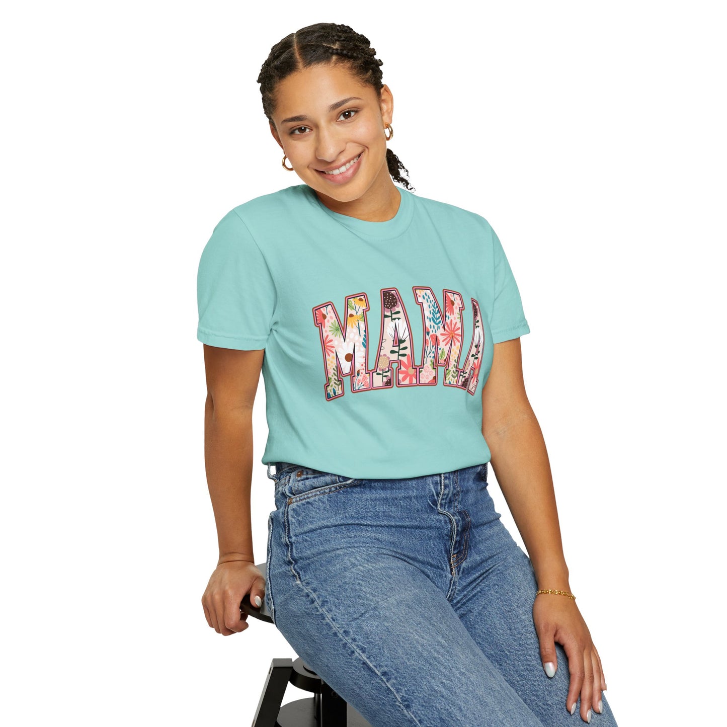 Mama Floral Unisex Garment-Dyed T-shirt