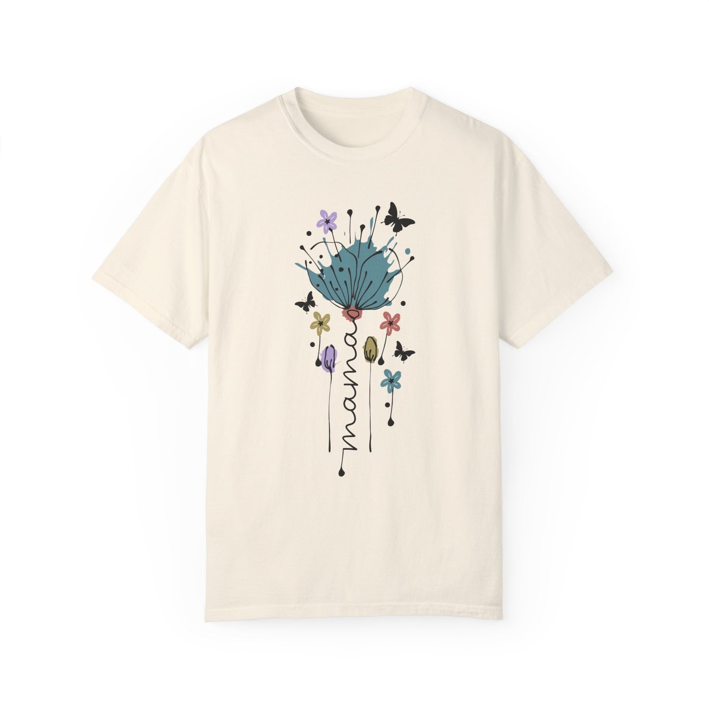 Mama Floral Unisex Garment-Dyed T-shirt