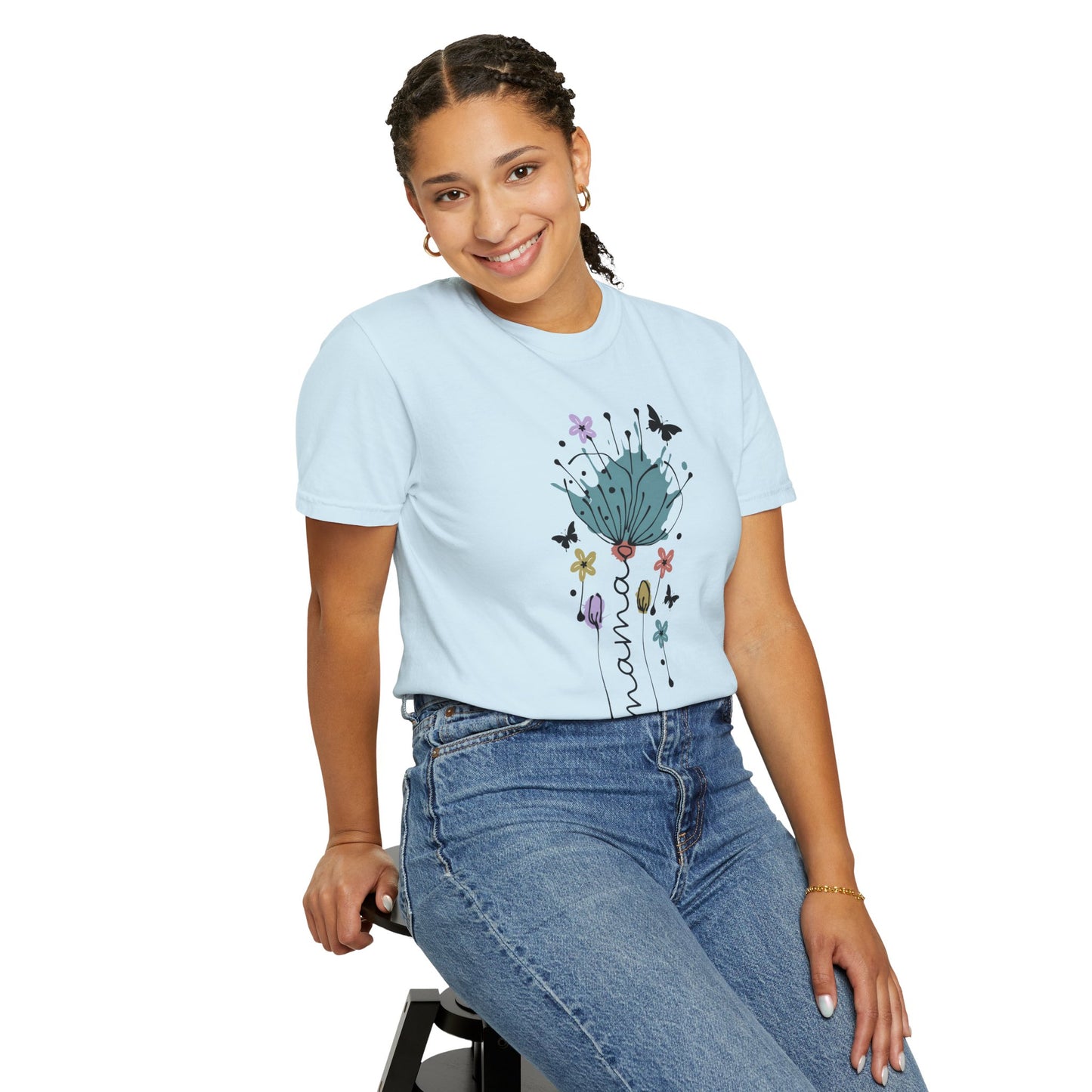 Mama Floral Unisex Garment-Dyed T-shirt