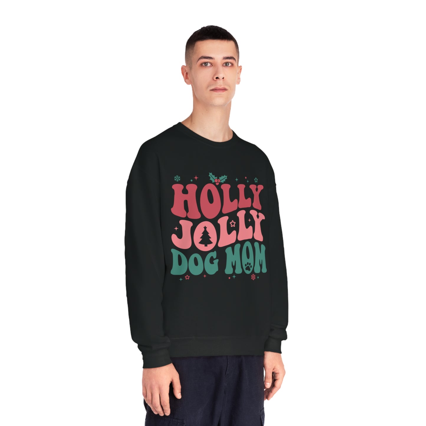 Holly Jolly Dog Mom Unisex NuBlend® Crewneck Sweatshirt
