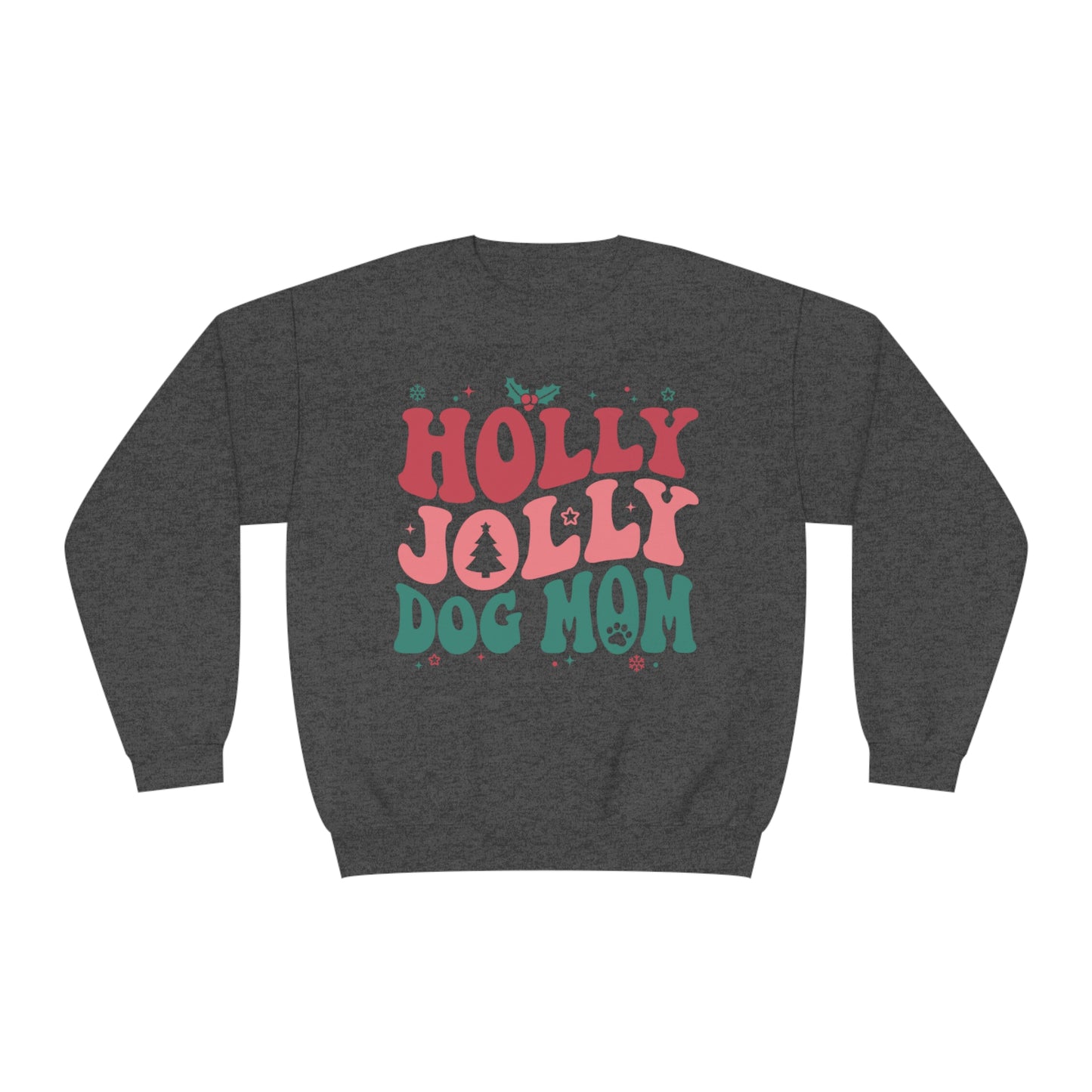 Holly Jolly Dog Mom Unisex NuBlend® Crewneck Sweatshirt