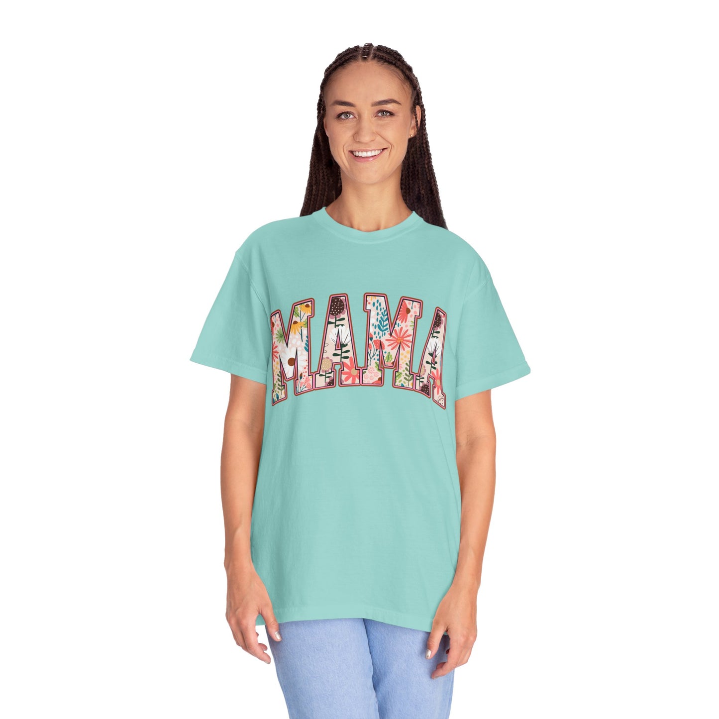 Mama Floral Unisex Garment-Dyed T-shirt