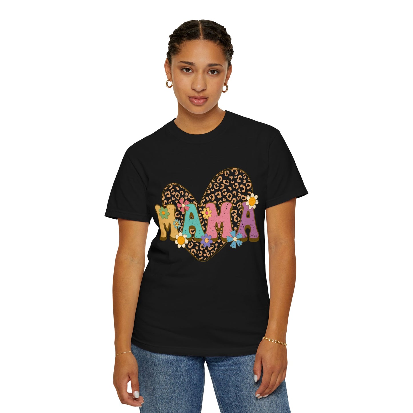 Mama Leopard Print Unisex Garment-Dyed T-shirt