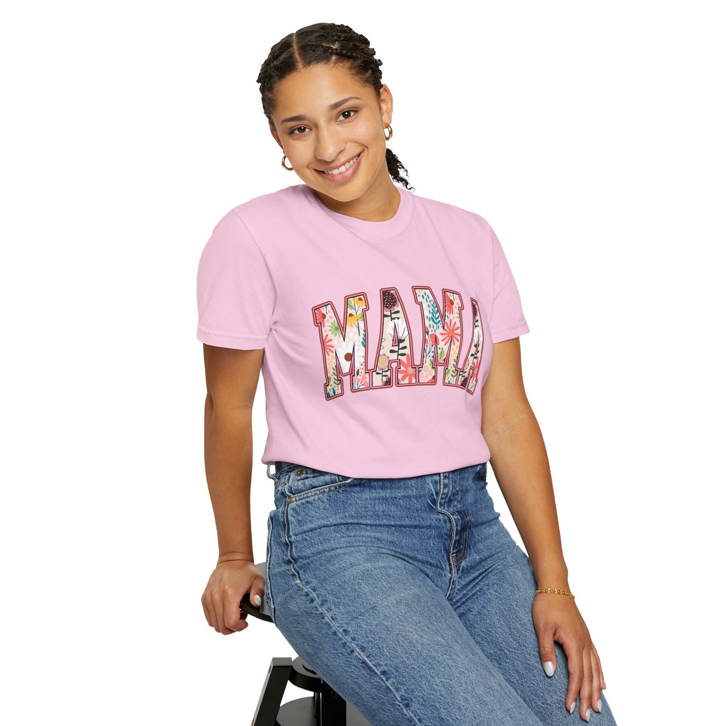 Mama Floral Unisex Garment-Dyed T-shirt