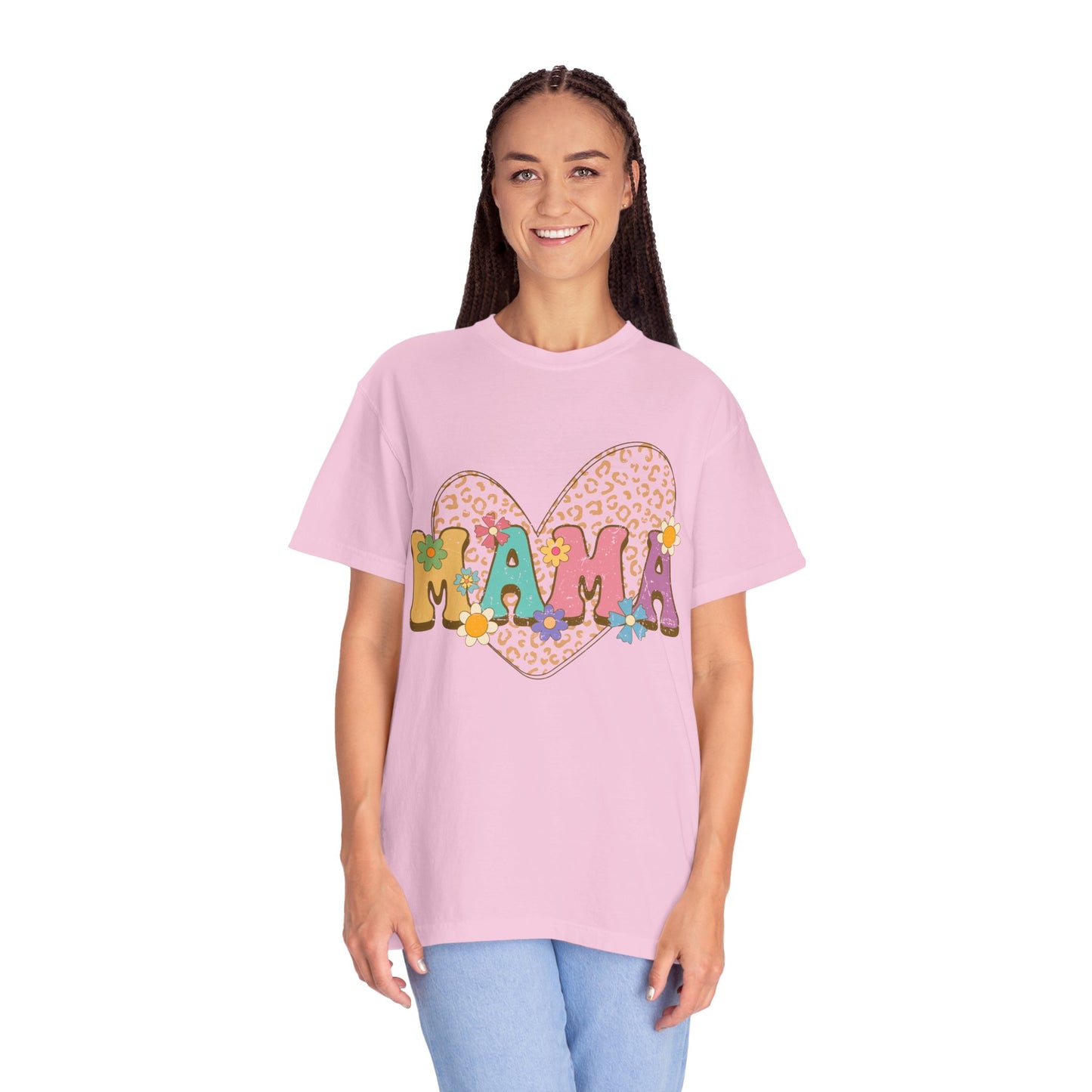 Mama Leopard Print Unisex Garment-Dyed T-shirt