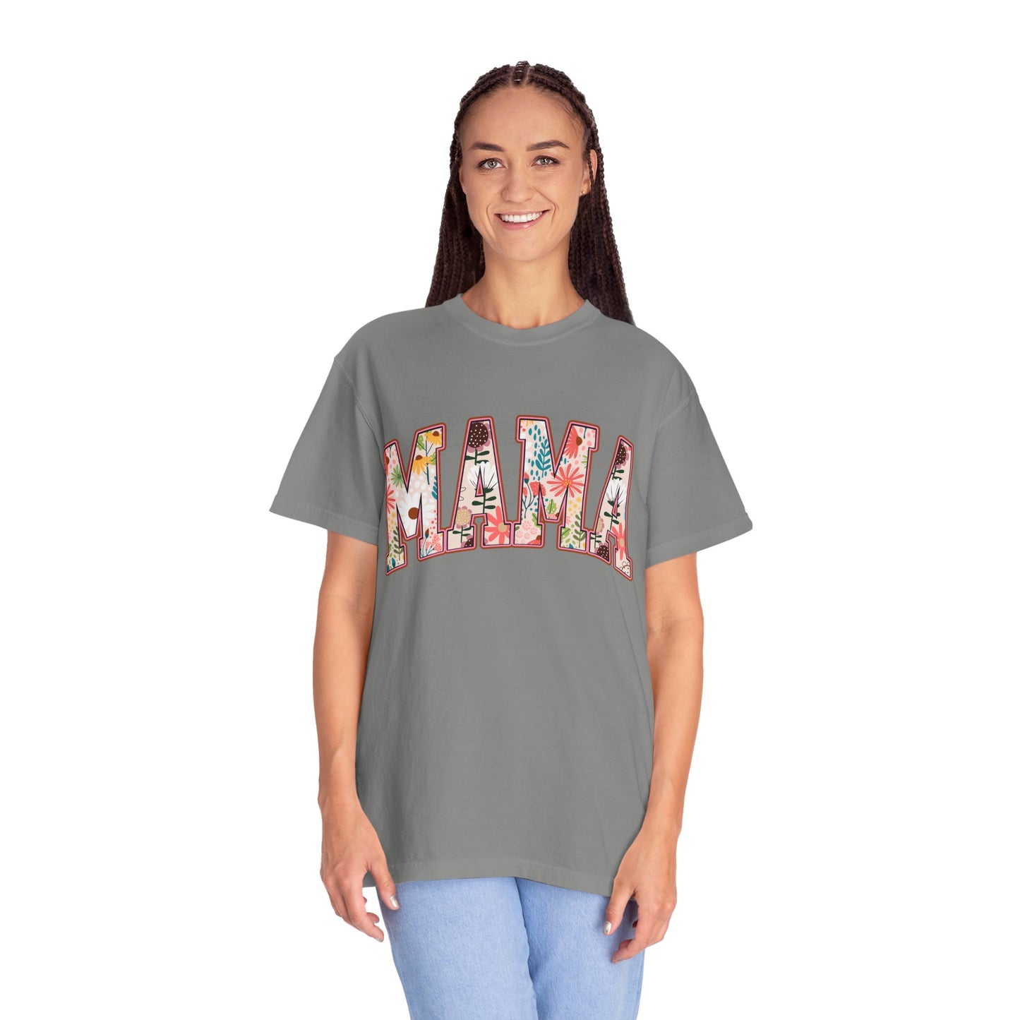 Mama Floral Unisex Garment-Dyed T-shirt