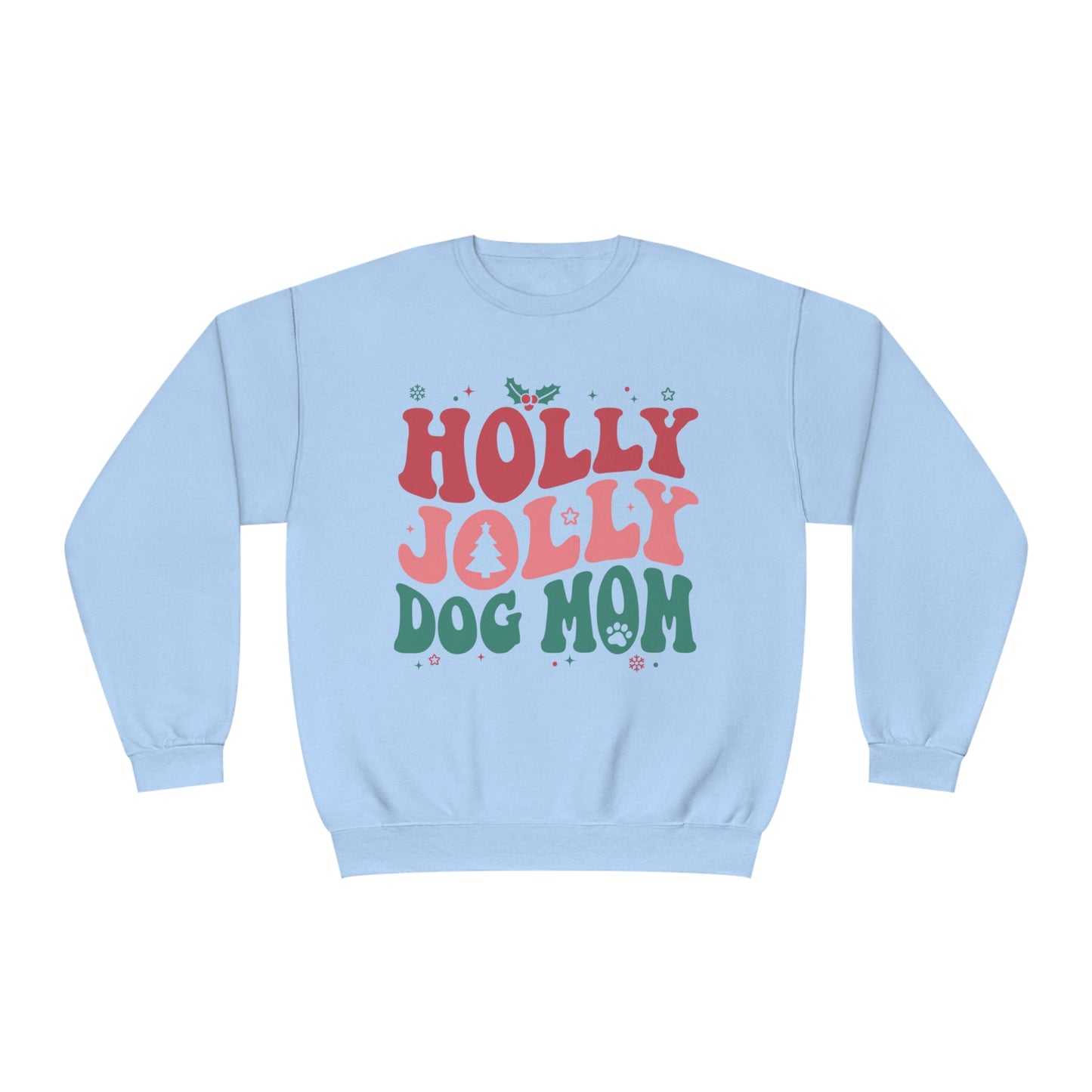 Holly Jolly Dog Mom Unisex NuBlend® Crewneck Sweatshirt
