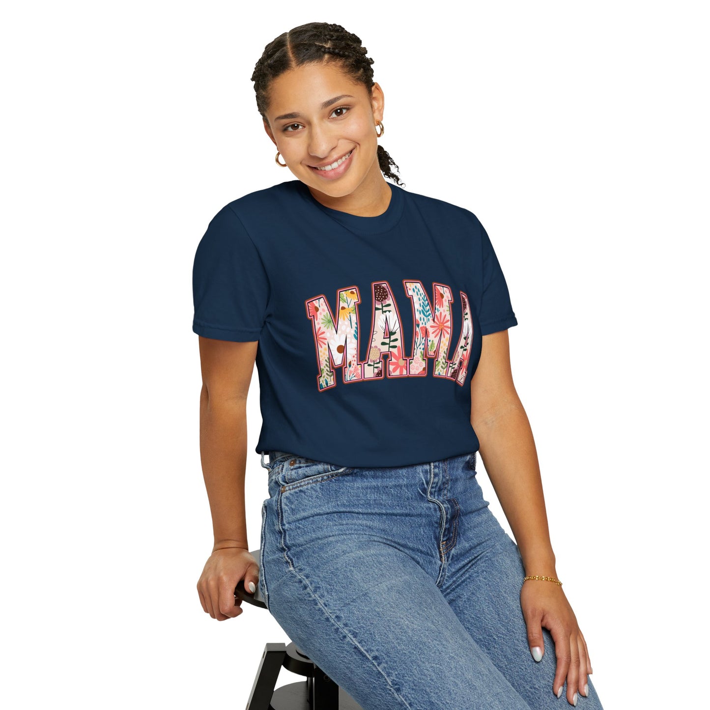 Mama Floral Unisex Garment-Dyed T-shirt