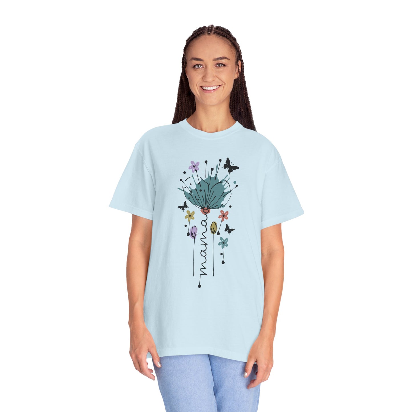 Mama Floral Unisex Garment-Dyed T-shirt