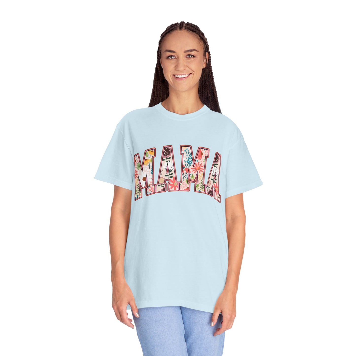 Mama Floral Unisex Garment-Dyed T-shirt