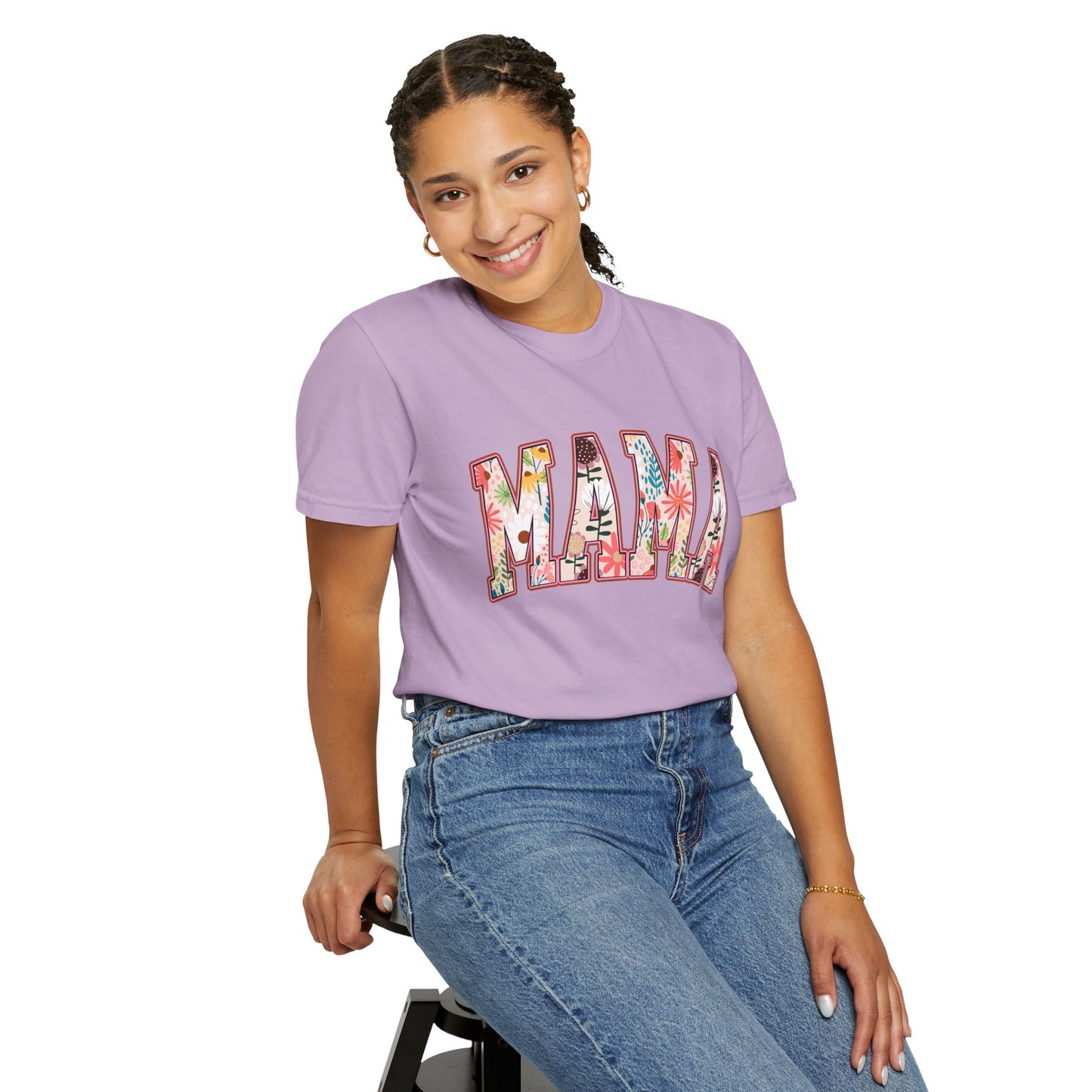 Mama Floral Unisex Garment-Dyed T-shirt