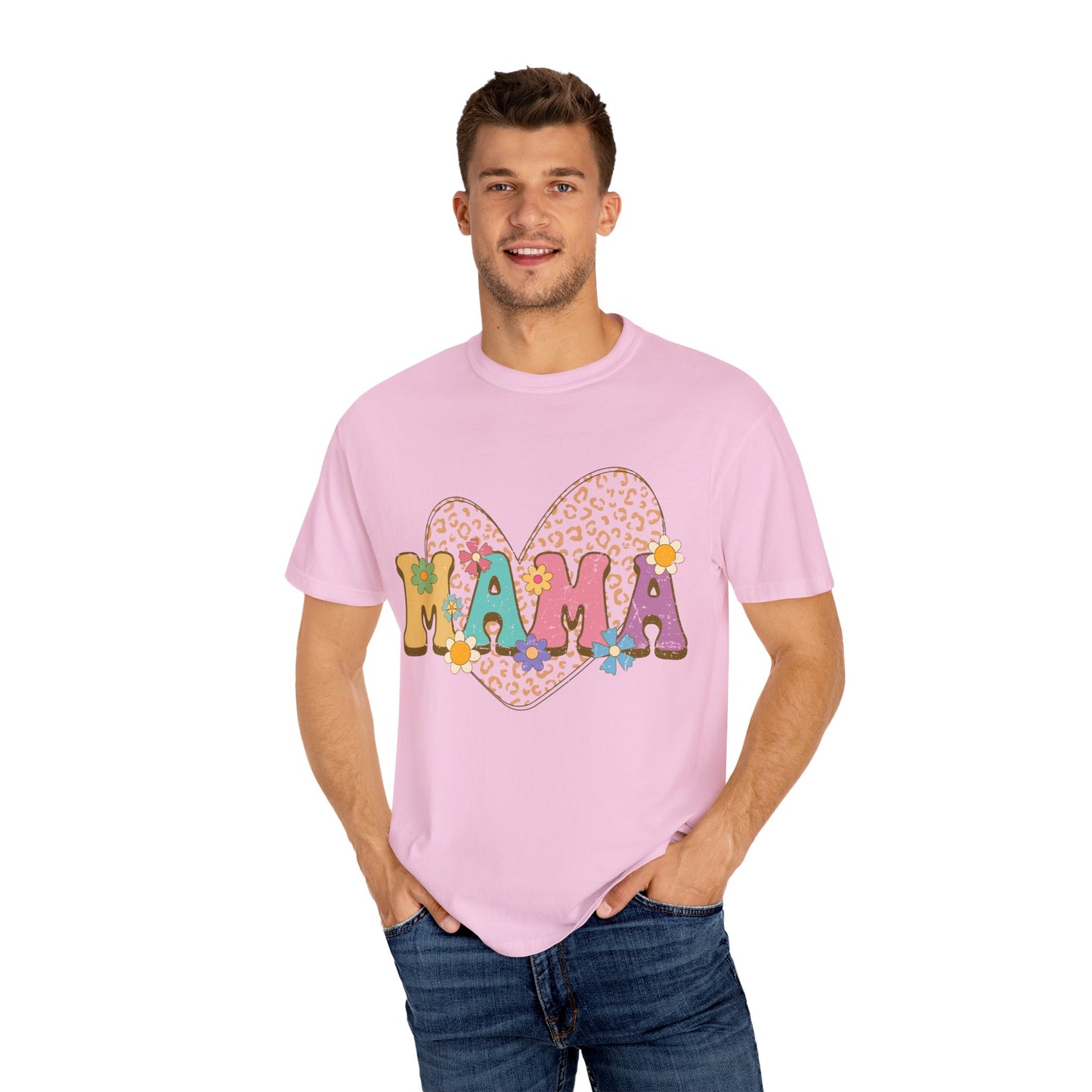 Mama Leopard Print Unisex Garment-Dyed T-shirt