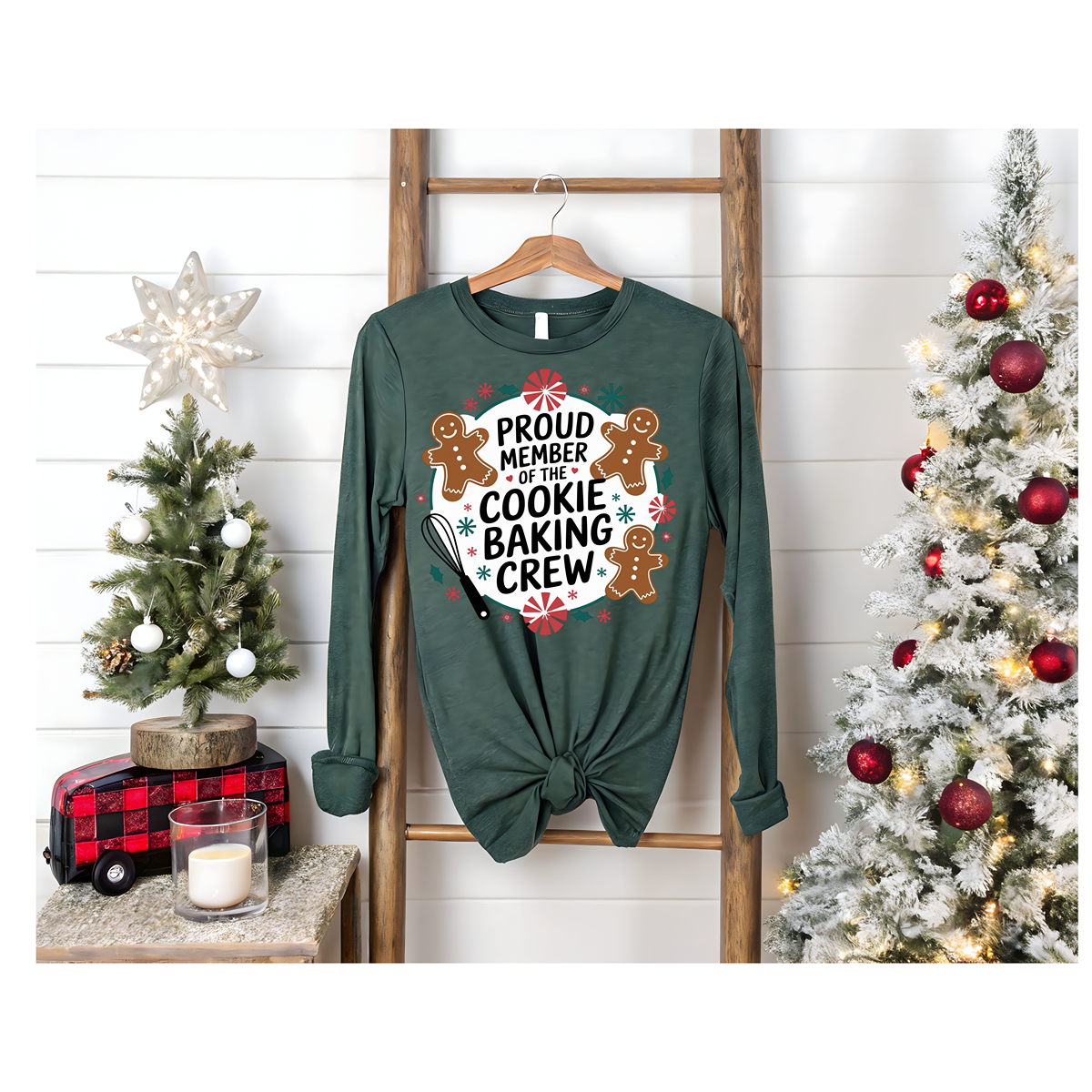 Cookie Baking Crew Long Sleeve Tee — "Proud Member of the Cookie Baking Crew" Holiday Baking Shirt