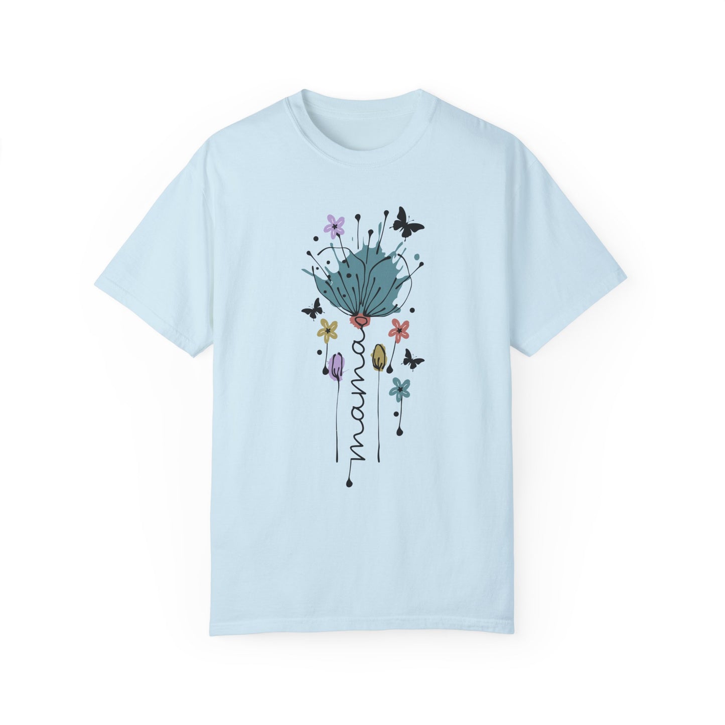 Mama Floral Unisex Garment-Dyed T-shirt