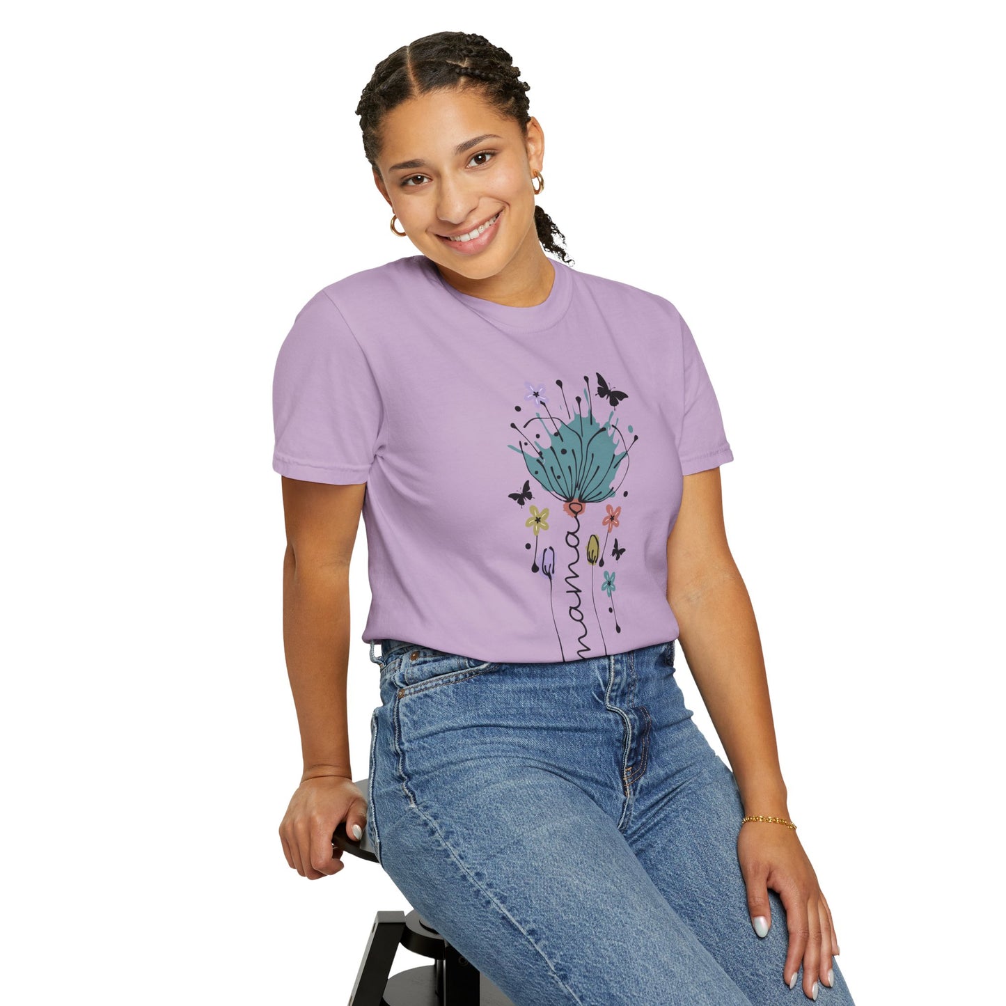 Mama Floral Unisex Garment-Dyed T-shirt