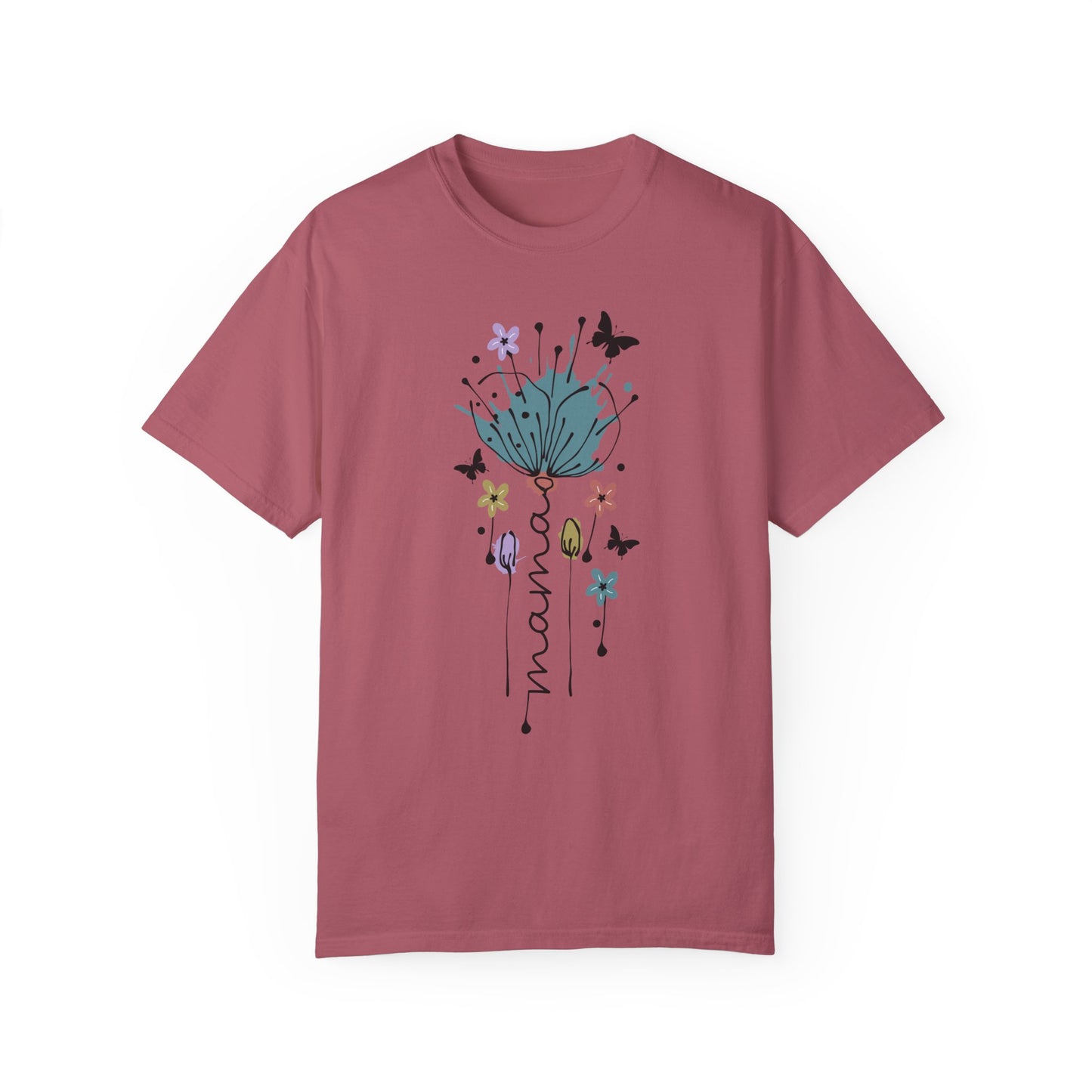 Mama Floral Unisex Garment-Dyed T-shirt
