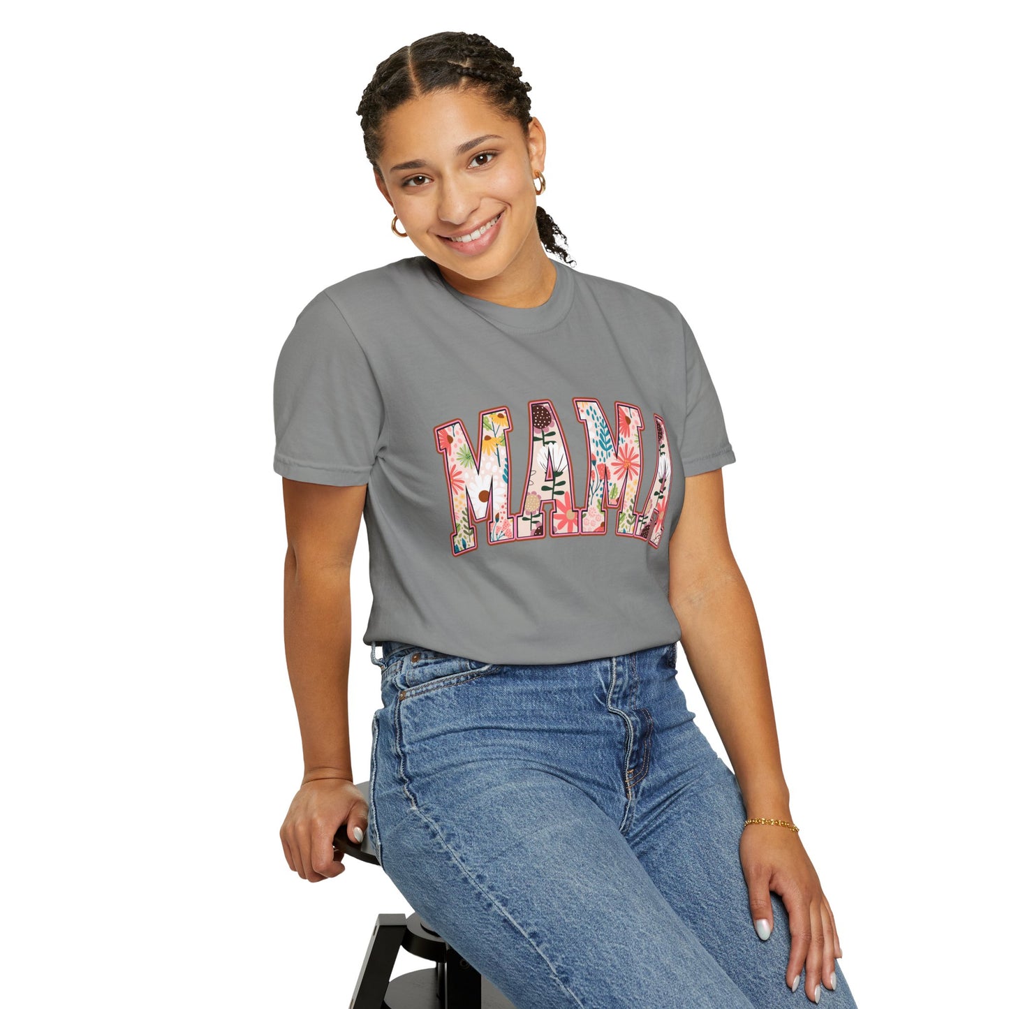 Mama Floral Unisex Garment-Dyed T-shirt