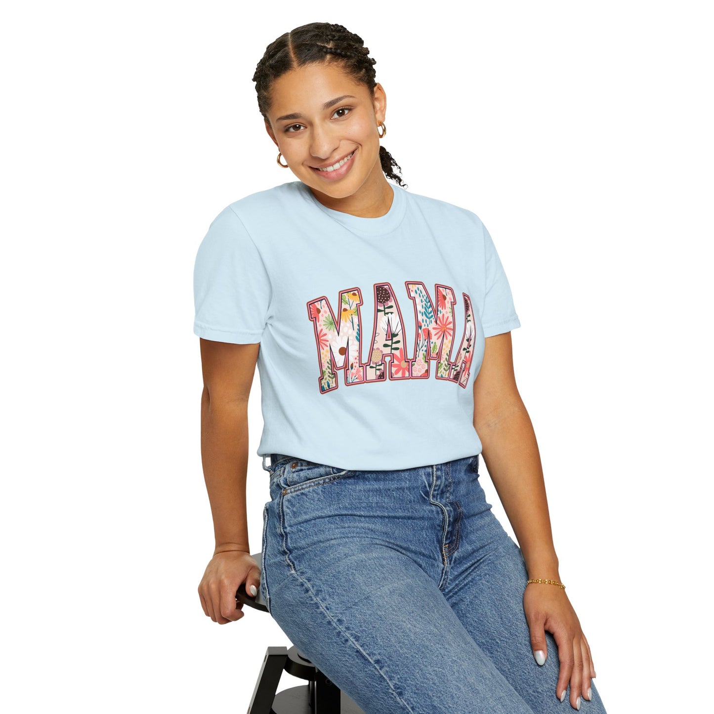 Mama Floral Unisex Garment-Dyed T-shirt