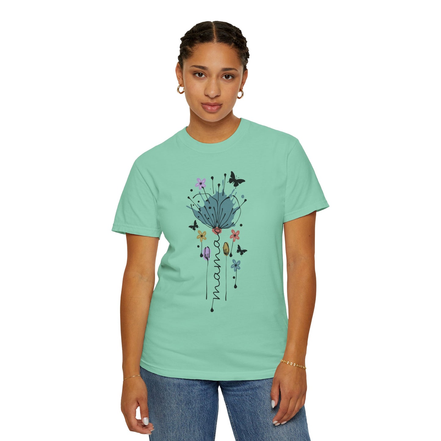 Mama Floral Unisex Garment-Dyed T-shirt