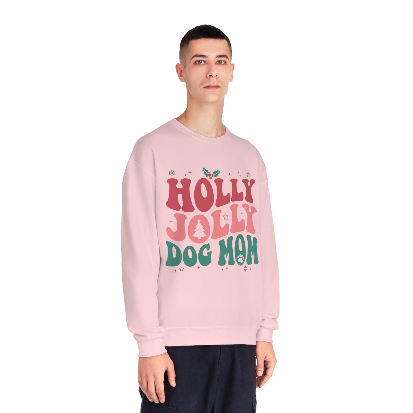 Holly Jolly Dog Mom Unisex NuBlend® Crewneck Sweatshirt