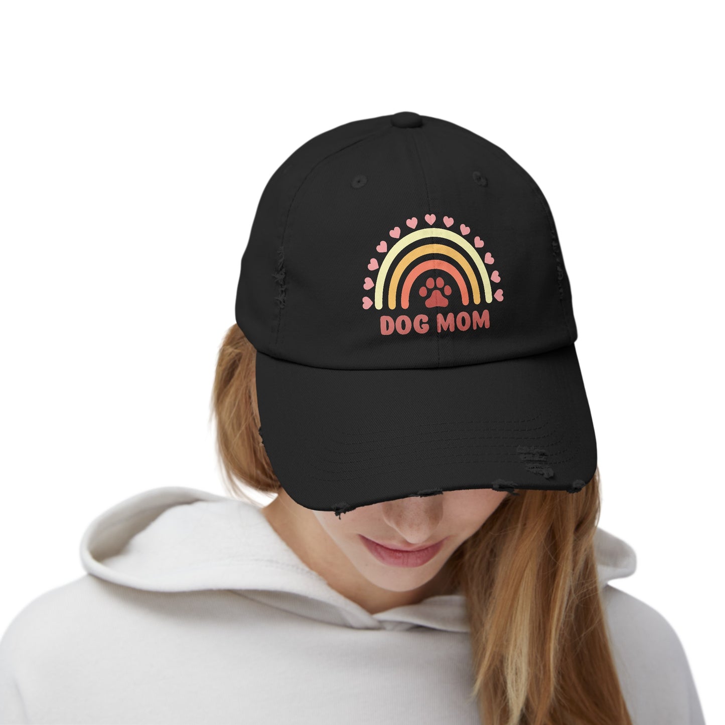 Dog Mom Unisex Distressed Cap