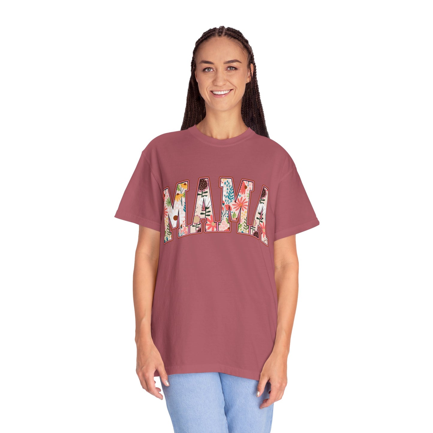 Mama Floral Unisex Garment-Dyed T-shirt
