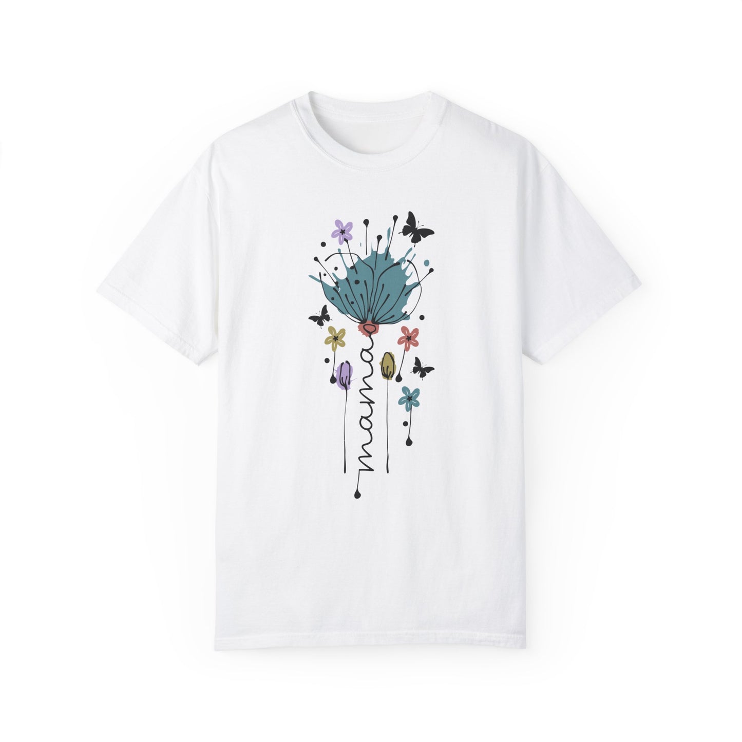 Mama Floral Unisex Garment-Dyed T-shirt