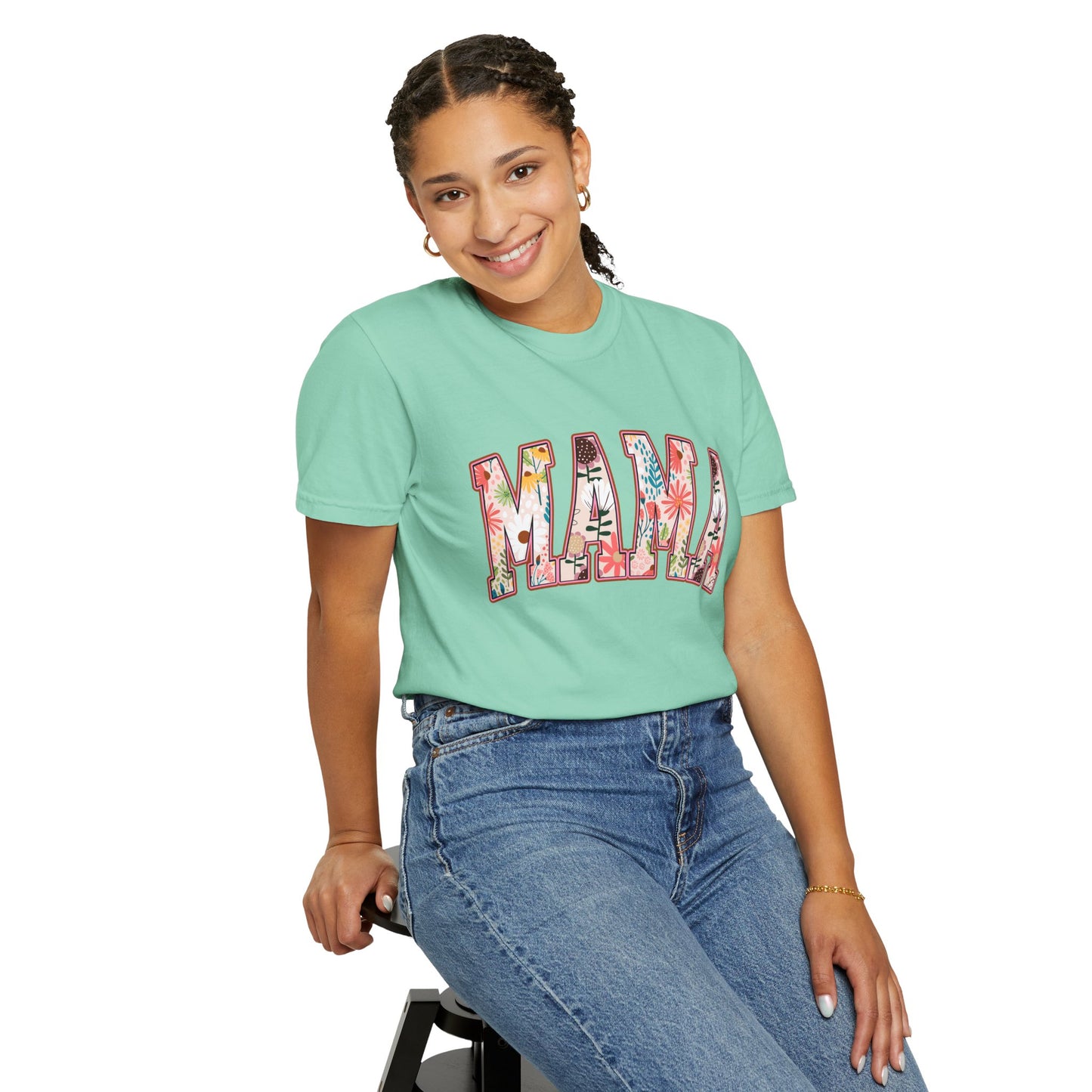 Mama Floral Unisex Garment-Dyed T-shirt