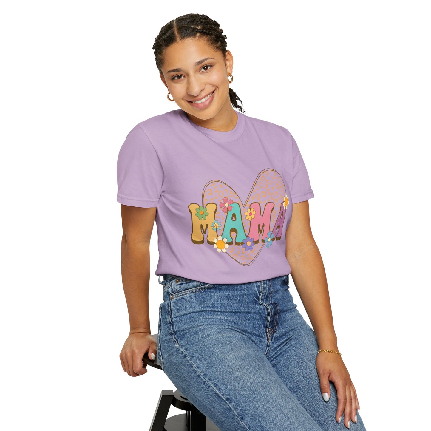 Mama Leopard Print Unisex Garment-Dyed T-shirt