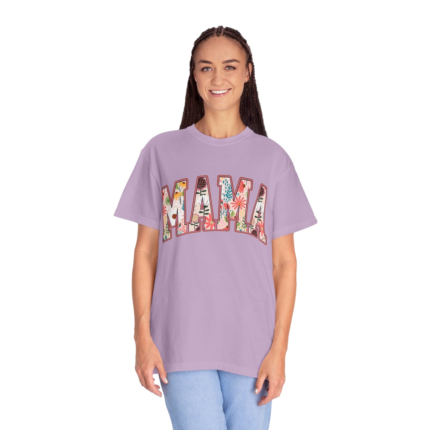 Mama Floral Unisex Garment-Dyed T-shirt