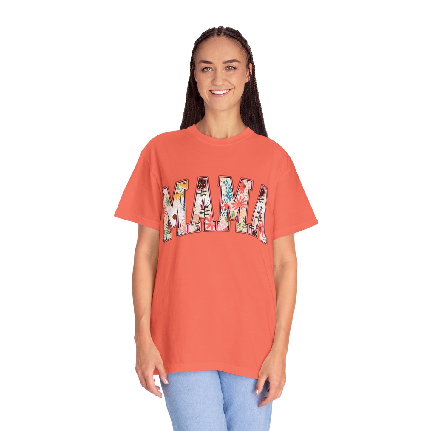 Mama Floral Unisex Garment-Dyed T-shirt