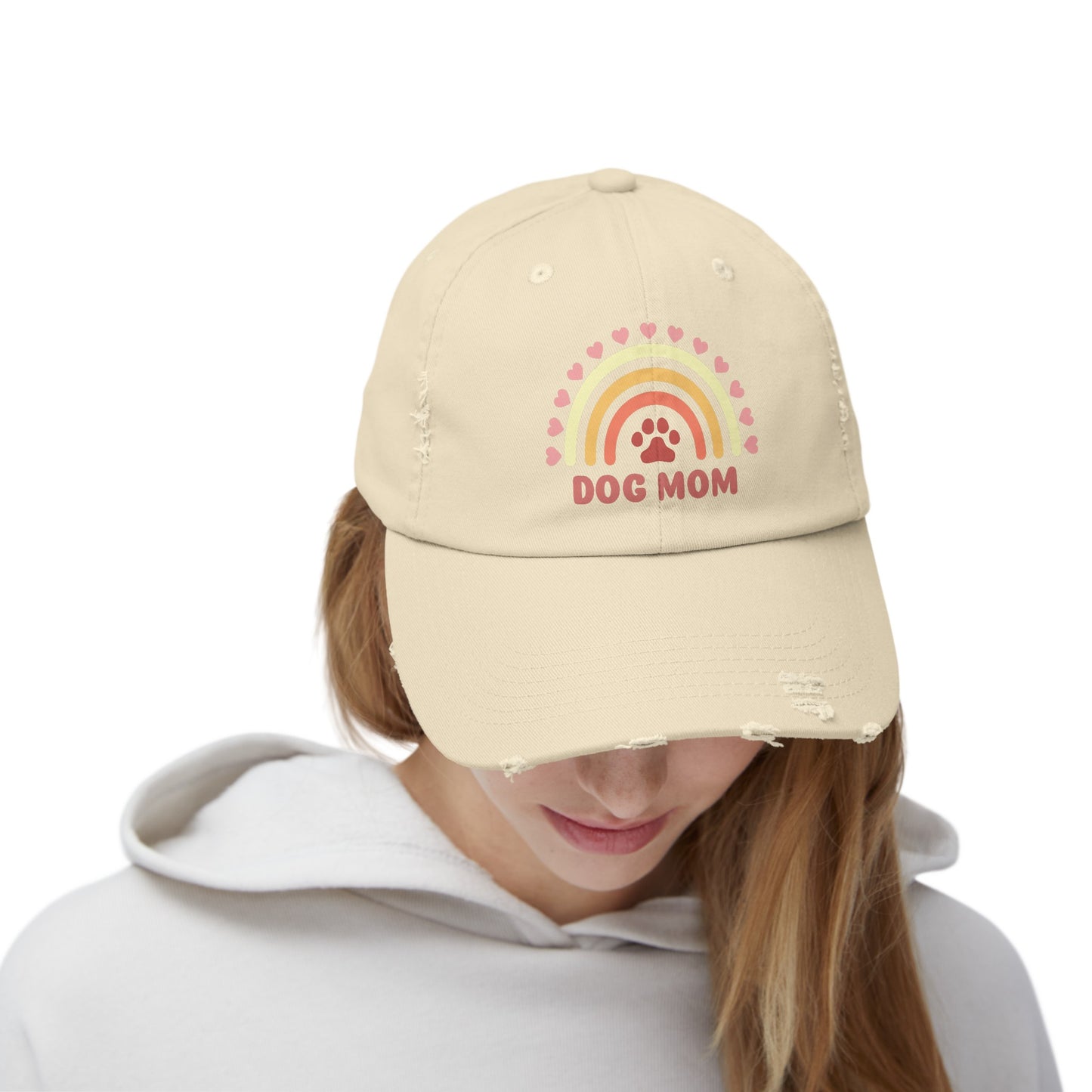 Dog Mom Unisex Distressed Cap