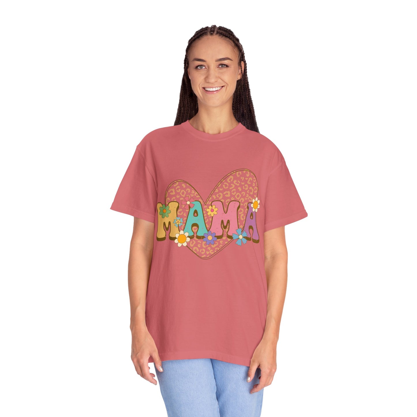 Mama Leopard Print Unisex Garment-Dyed T-shirt