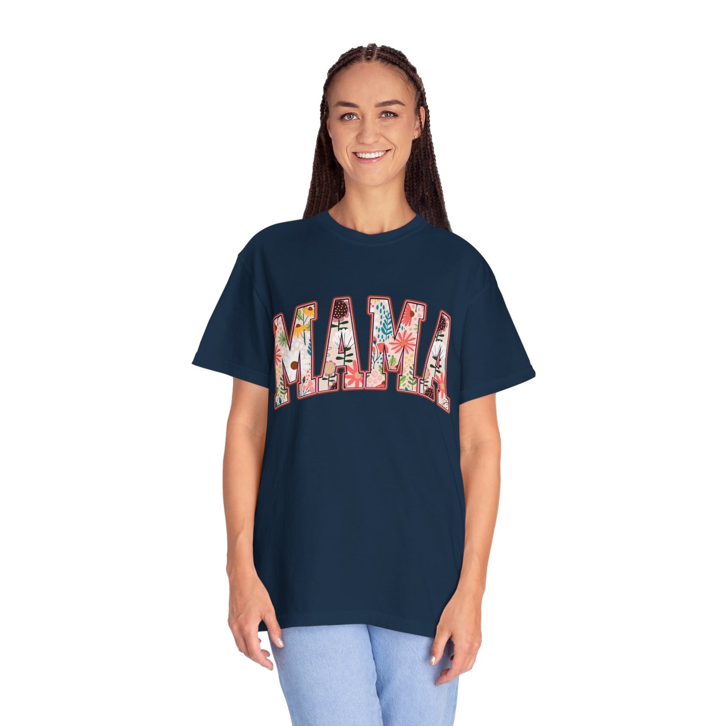 Mama Floral Unisex Garment-Dyed T-shirt