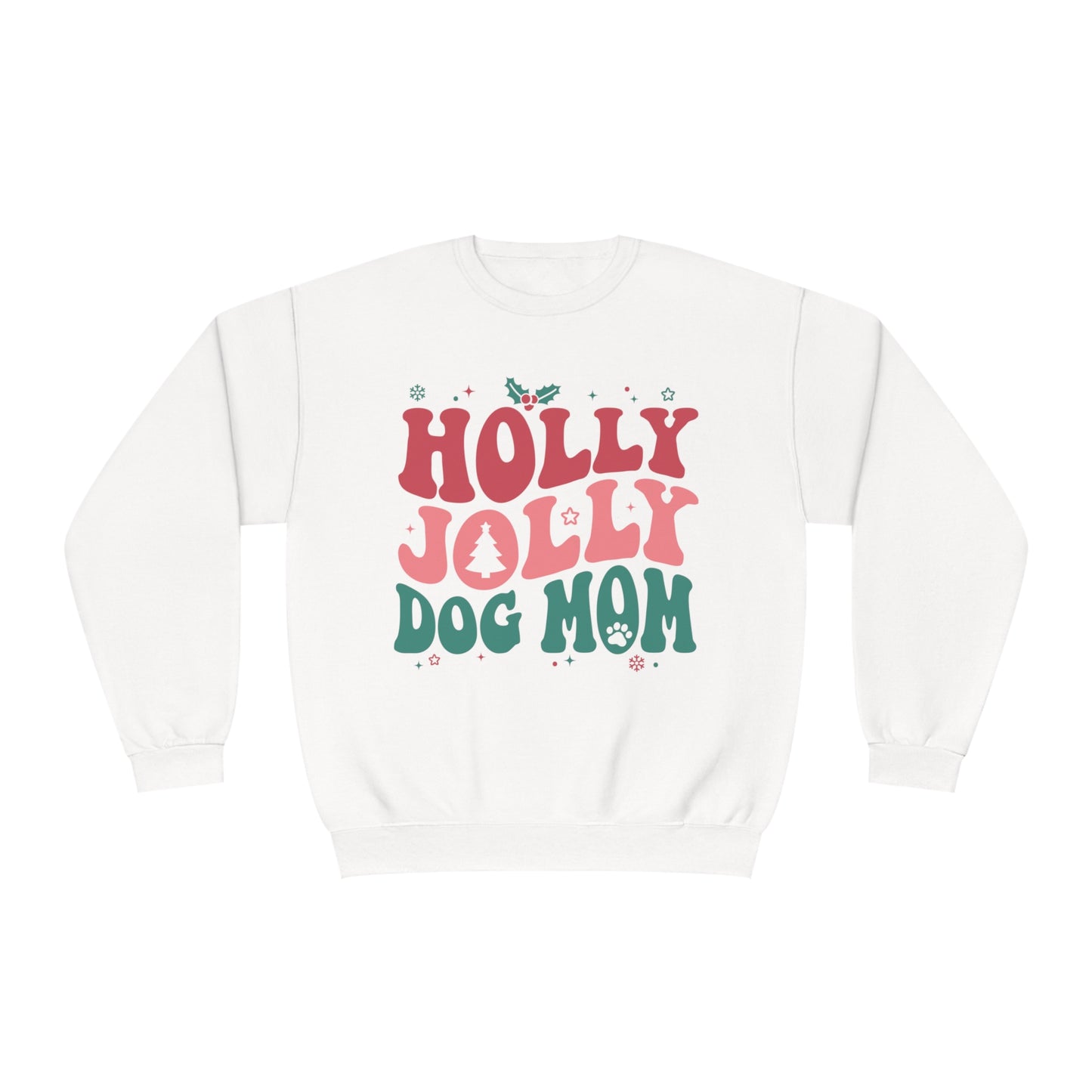 Holly Jolly Dog Mom Unisex NuBlend® Crewneck Sweatshirt