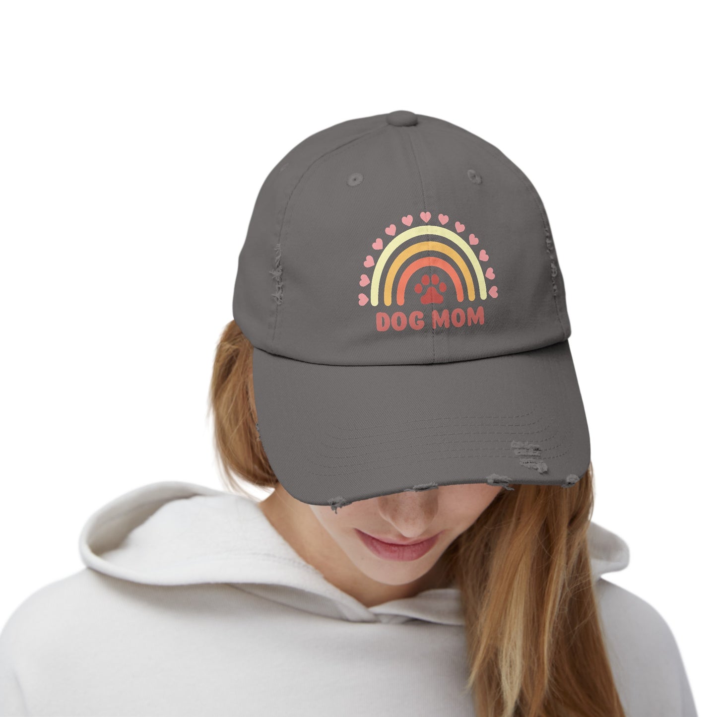 Dog Mom Unisex Distressed Cap
