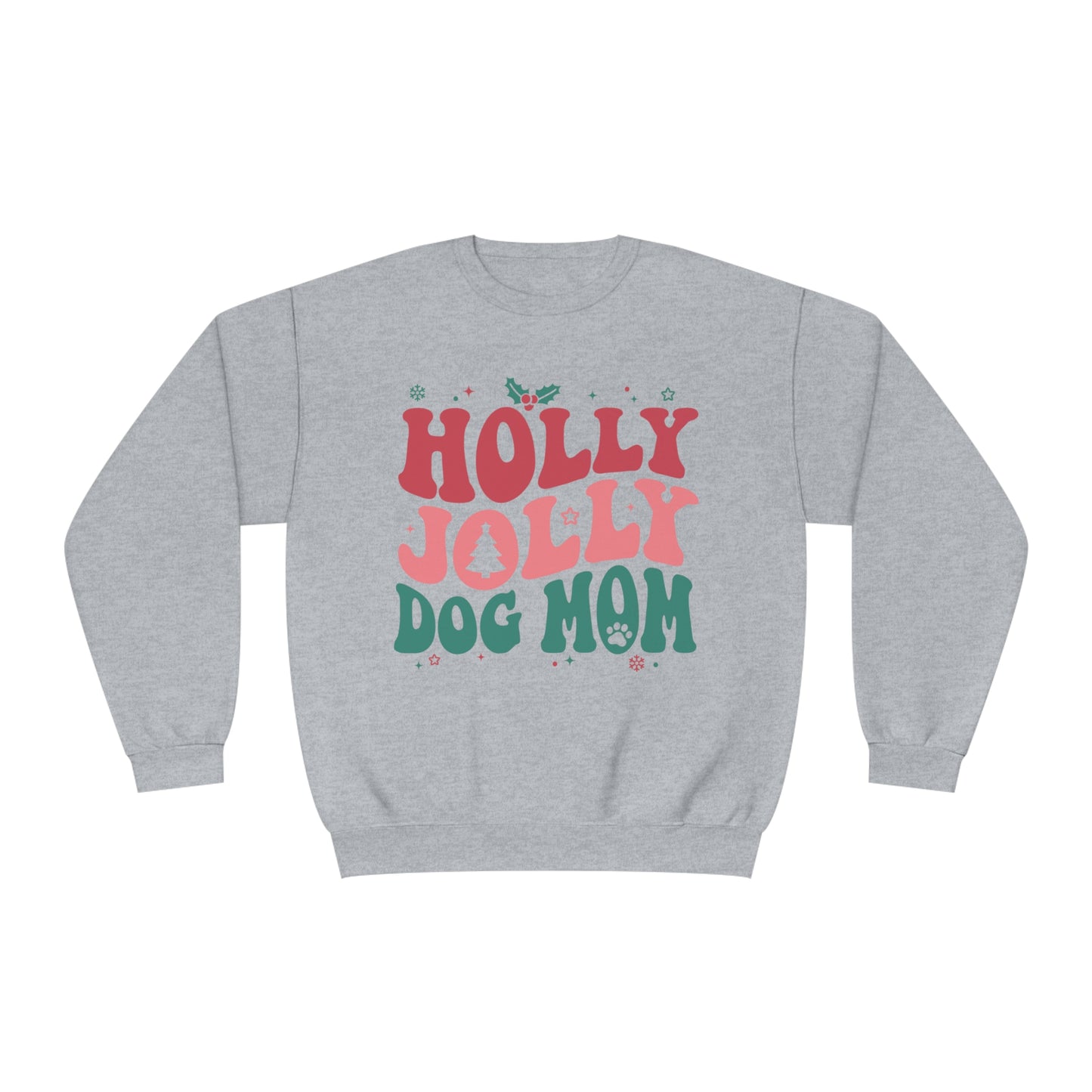 Holly Jolly Dog Mom Unisex NuBlend® Crewneck Sweatshirt