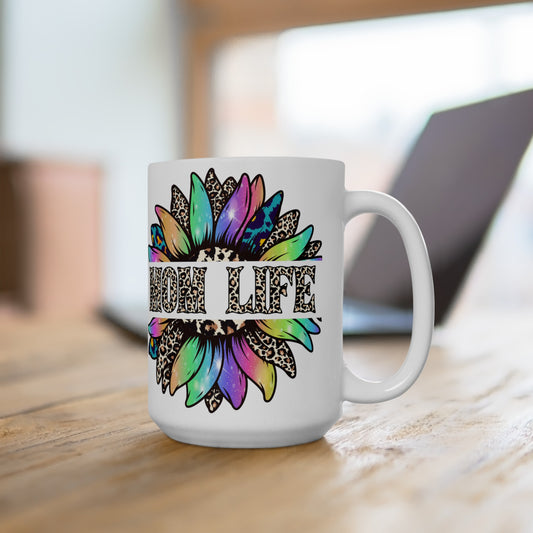 Mom Life Ceramic Mug, (15oz)