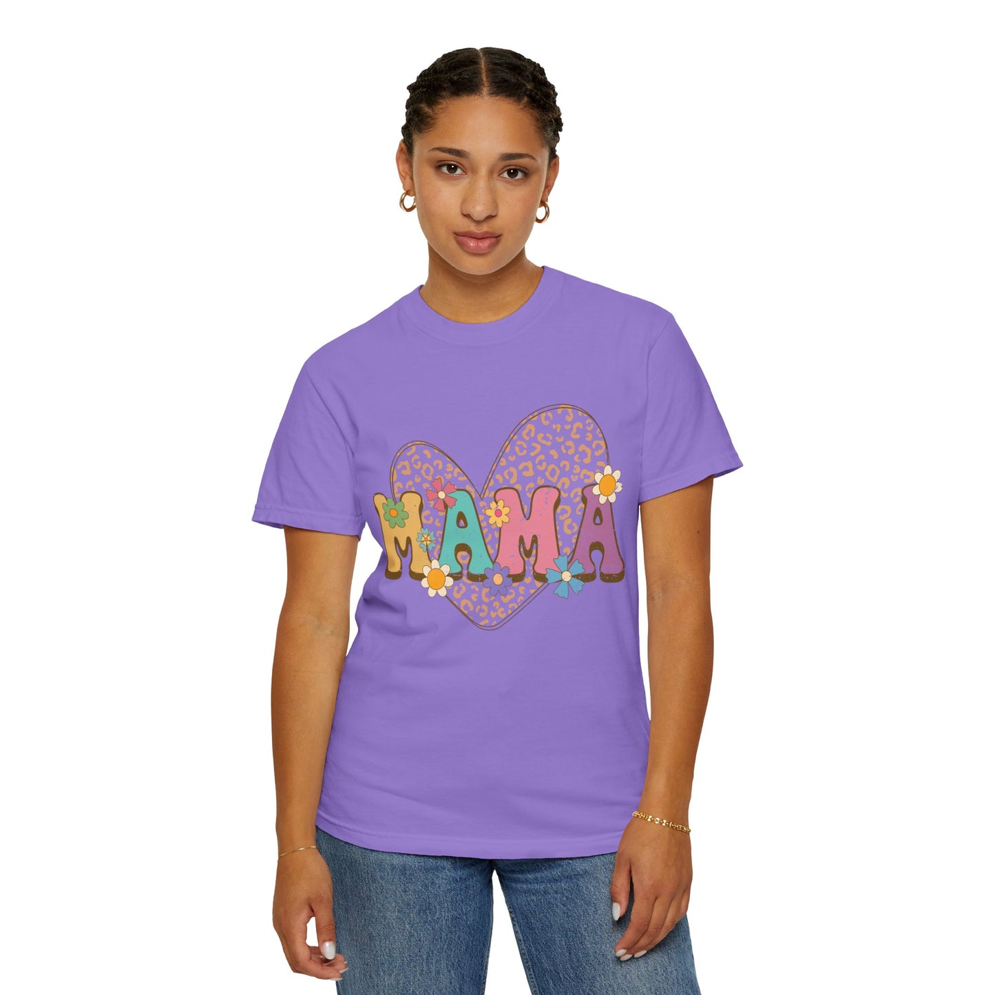 Mama Leopard Print Unisex Garment-Dyed T-shirt