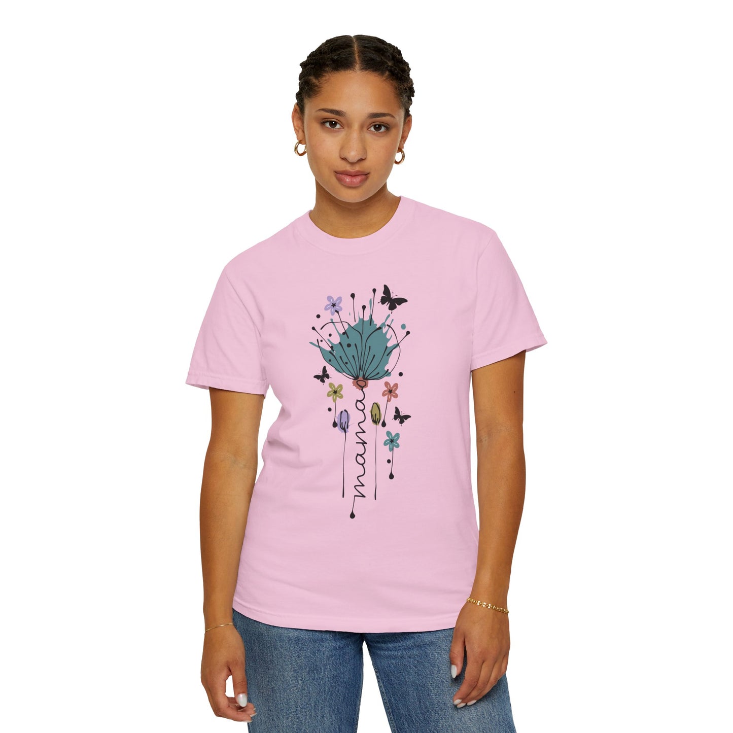 Mama Floral Unisex Garment-Dyed T-shirt