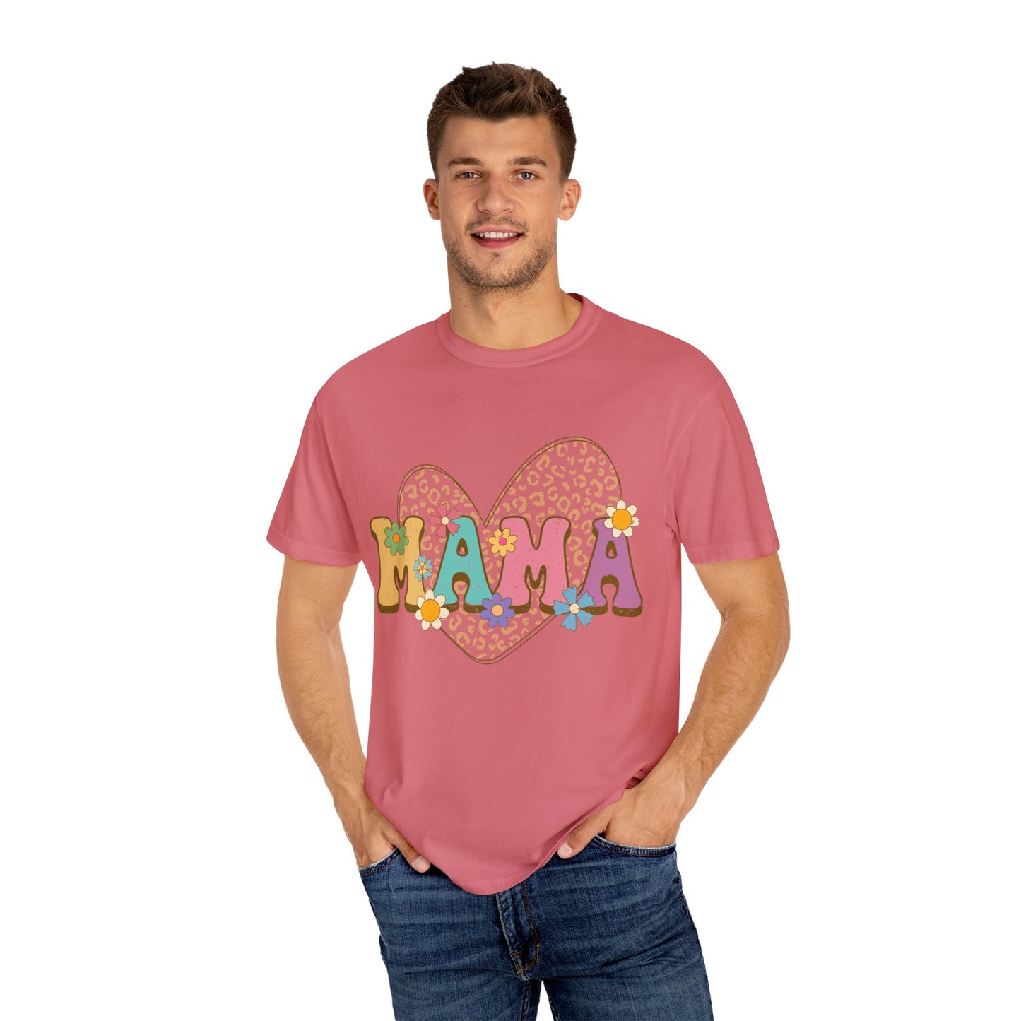 Mama Leopard Print Unisex Garment-Dyed T-shirt