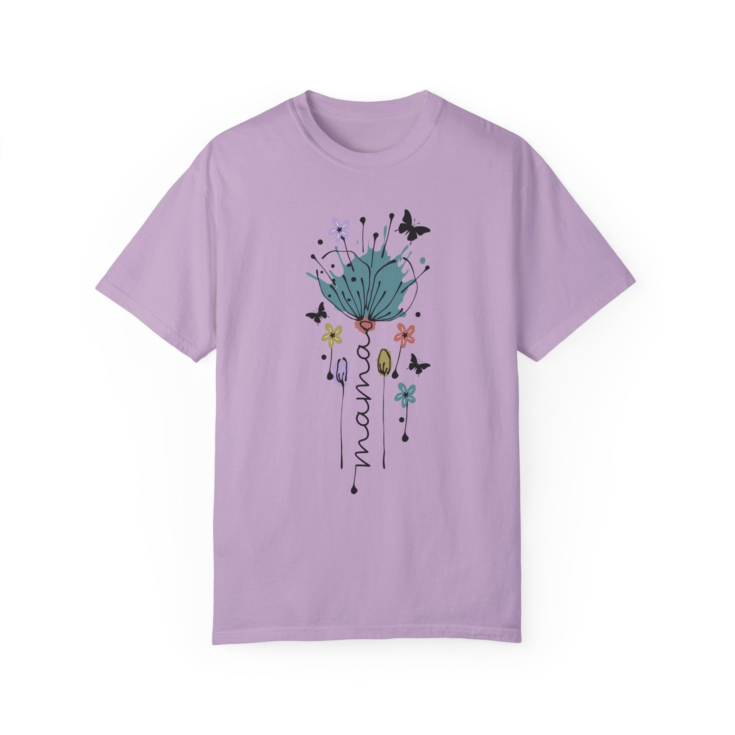 Mama Floral Unisex Garment-Dyed T-shirt