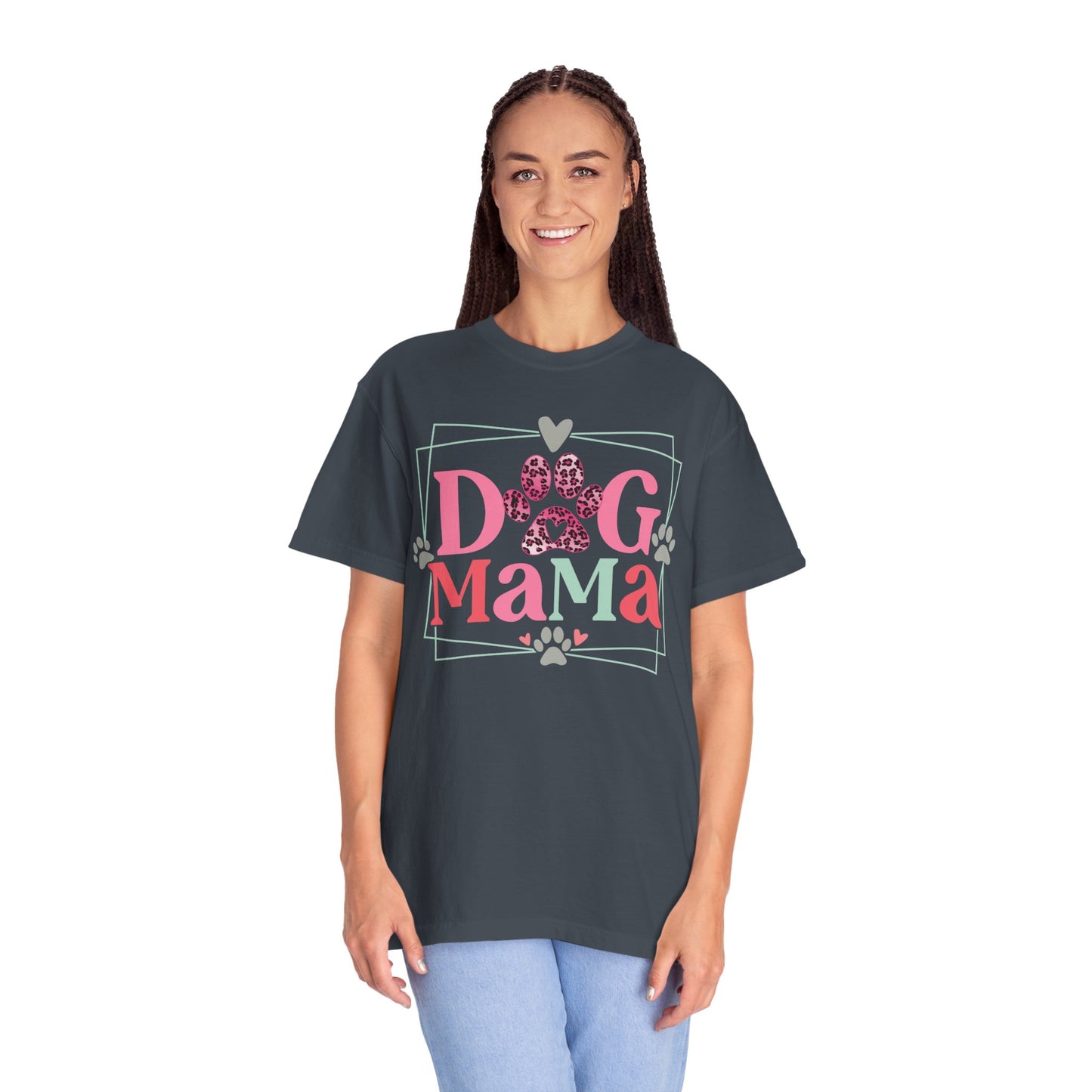 Dog Mama Leopard Print Unisex Garment-Dyed T-shirt