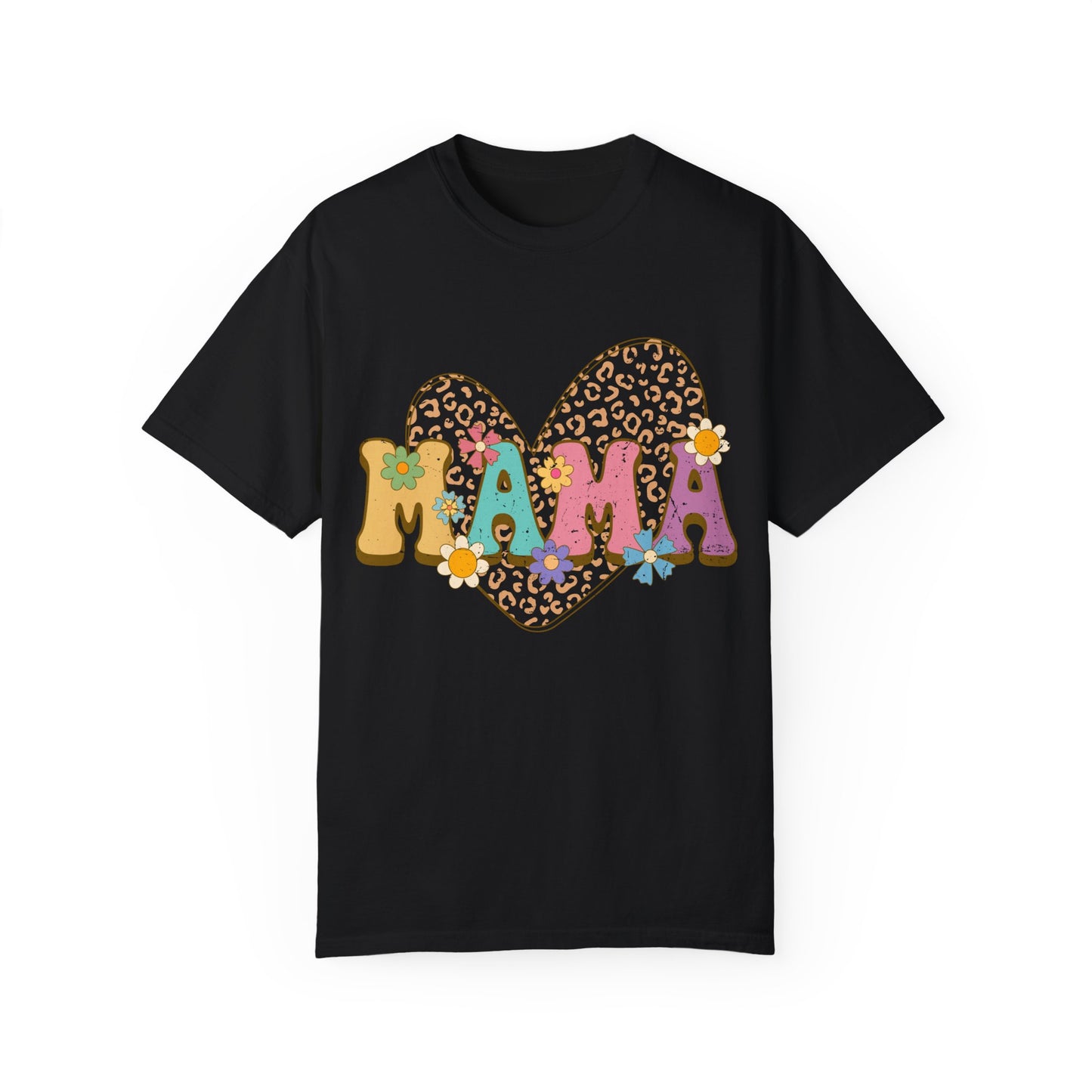 Mama Leopard Print Unisex Garment-Dyed T-shirt