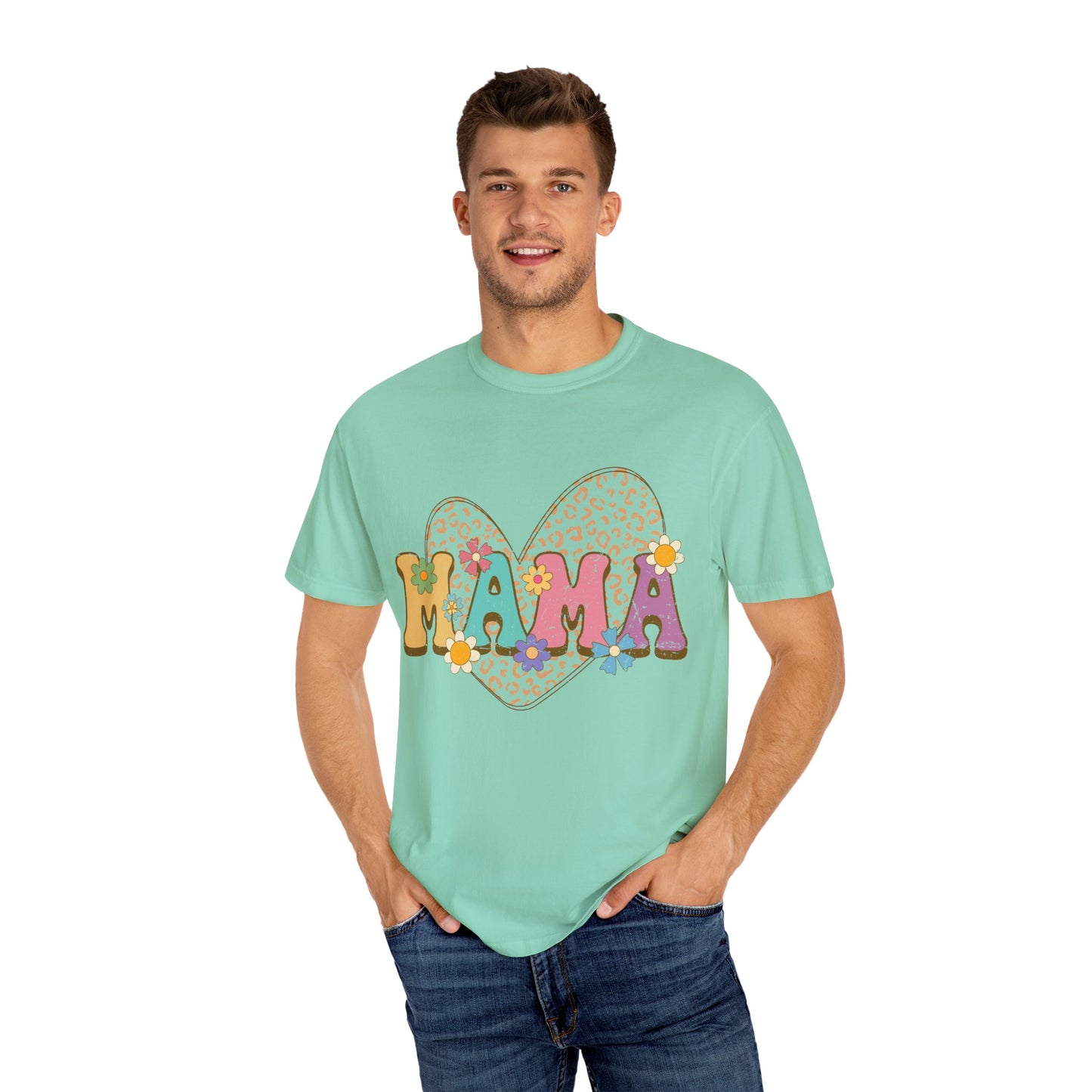 Mama Leopard Print Unisex Garment-Dyed T-shirt