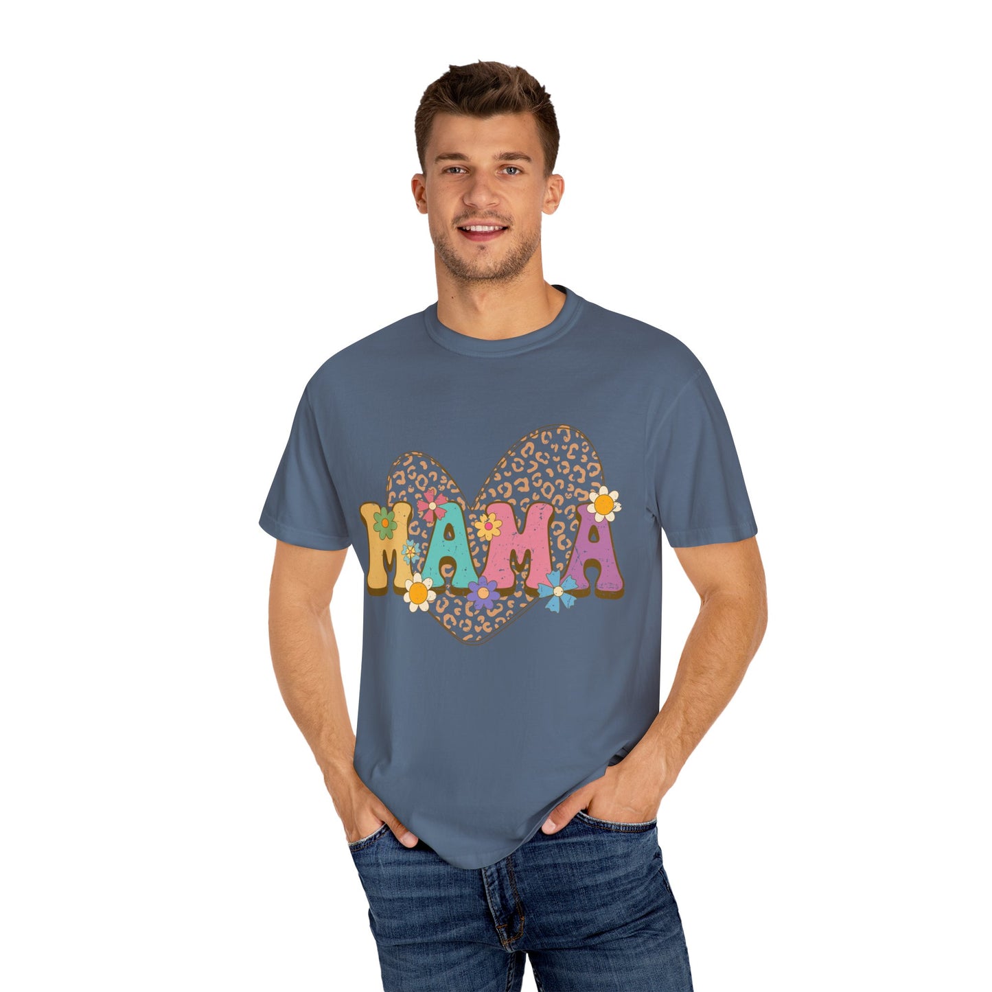 Mama Leopard Print Unisex Garment-Dyed T-shirt