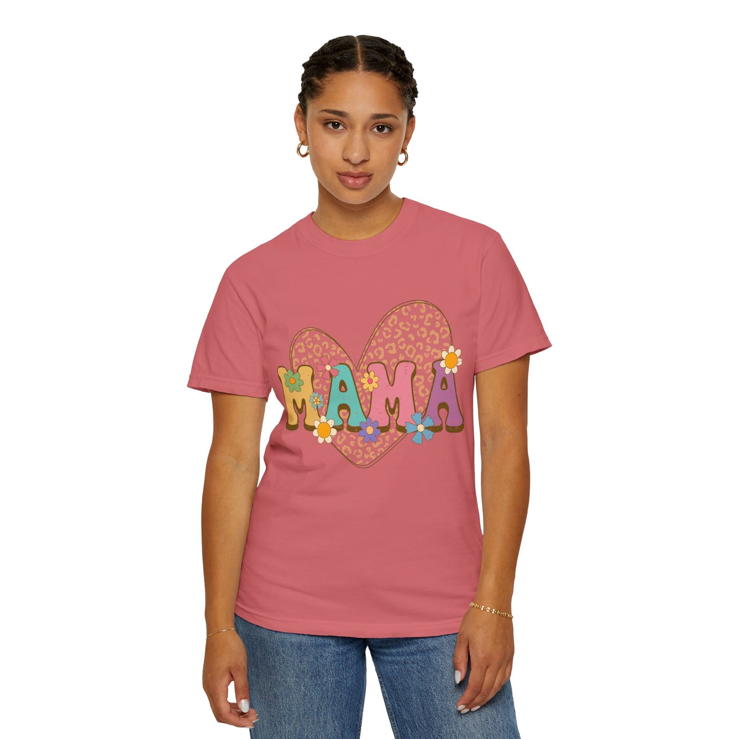 Mama Leopard Print Unisex Garment-Dyed T-shirt